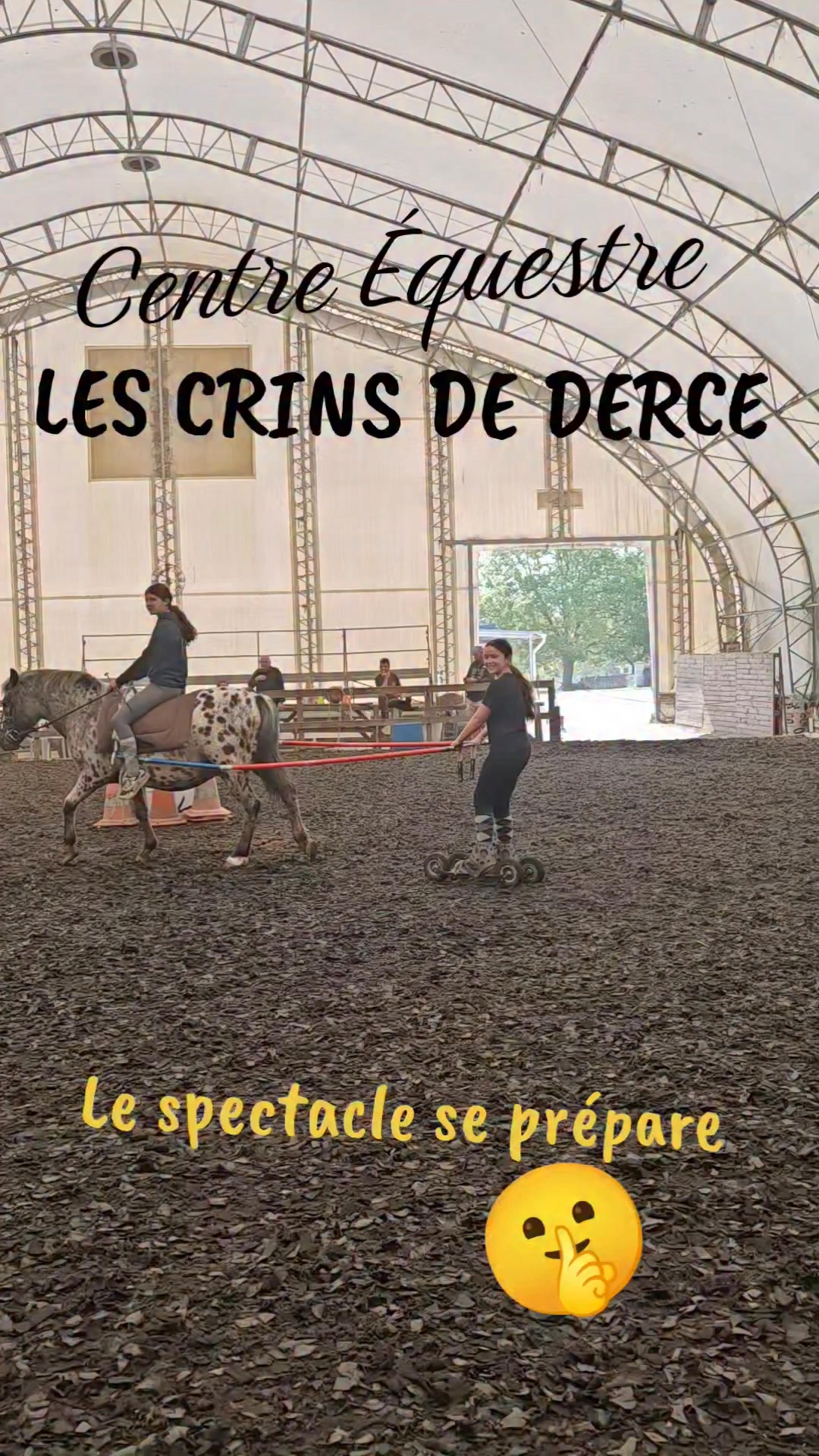 🤓🤓🤓🤓🤓
Qui sera le premier 💥💥💥💥?
En tt cas voici un petit avant goût .. un petit coulisse dans notre sympathique spectacle.. en préparation 😍
LES CRINS DE DERCE poney club