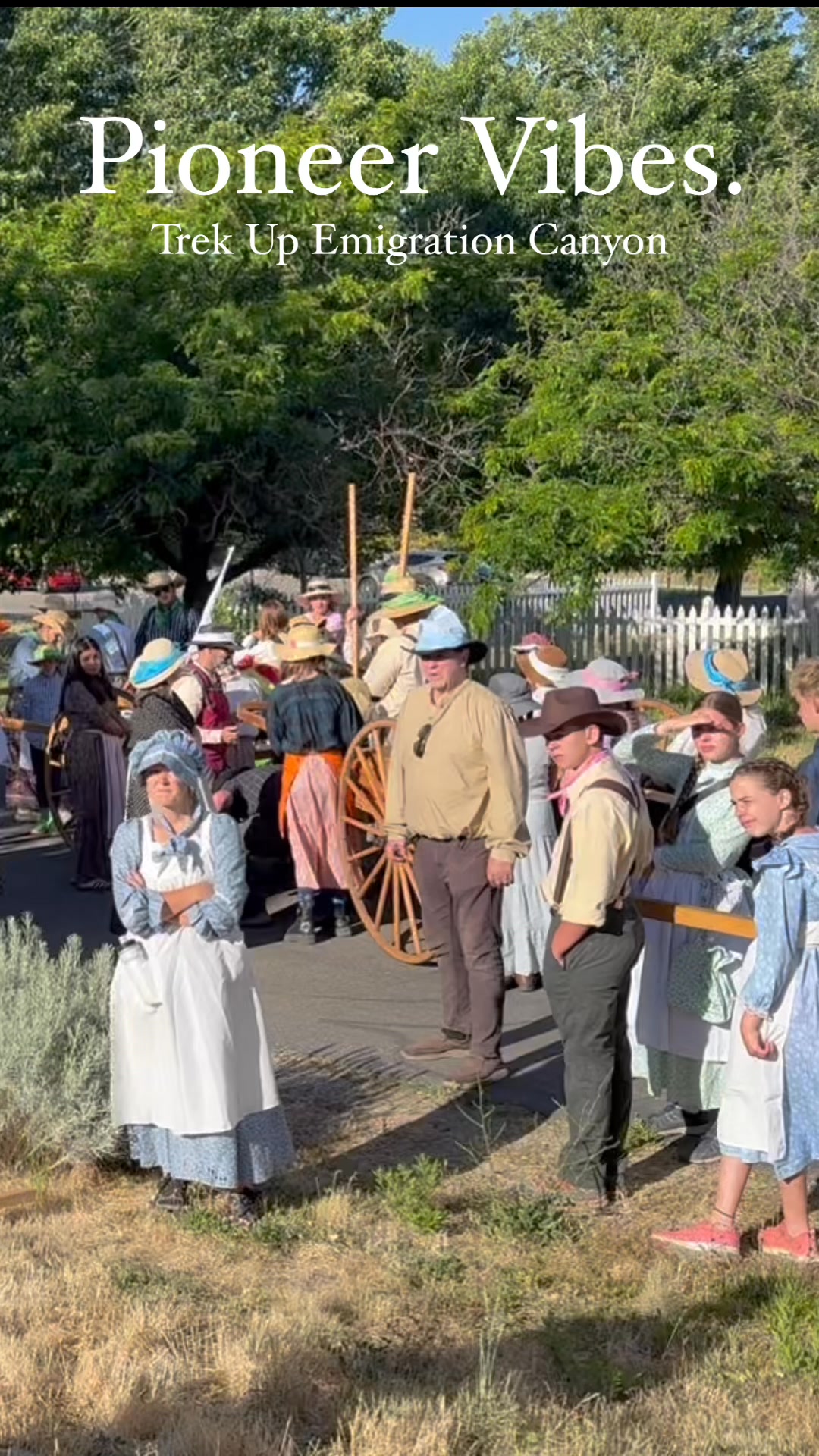 Pioneer Trek. Reenactment of Utah pioneers entering the valley with faith and gratitude to finally make it to Zion. #churchofjesuschristoflatterdaysaints #WalkByFaith #trek2026