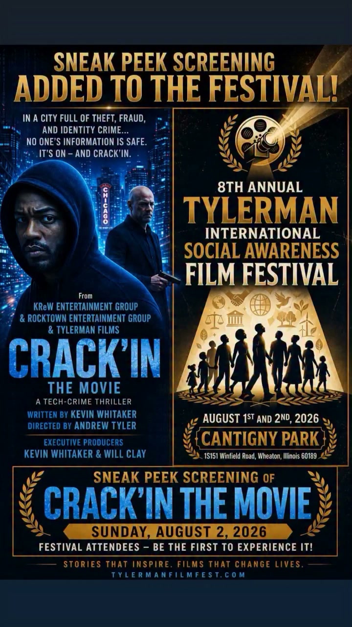 A book into film 🎥 Kudos to Tylerman Films and Kevin Whitaker for the movie CRACK’IN. Sneak peek at the Film Festival this weekend. I see you 👀 SAY LESS!!!