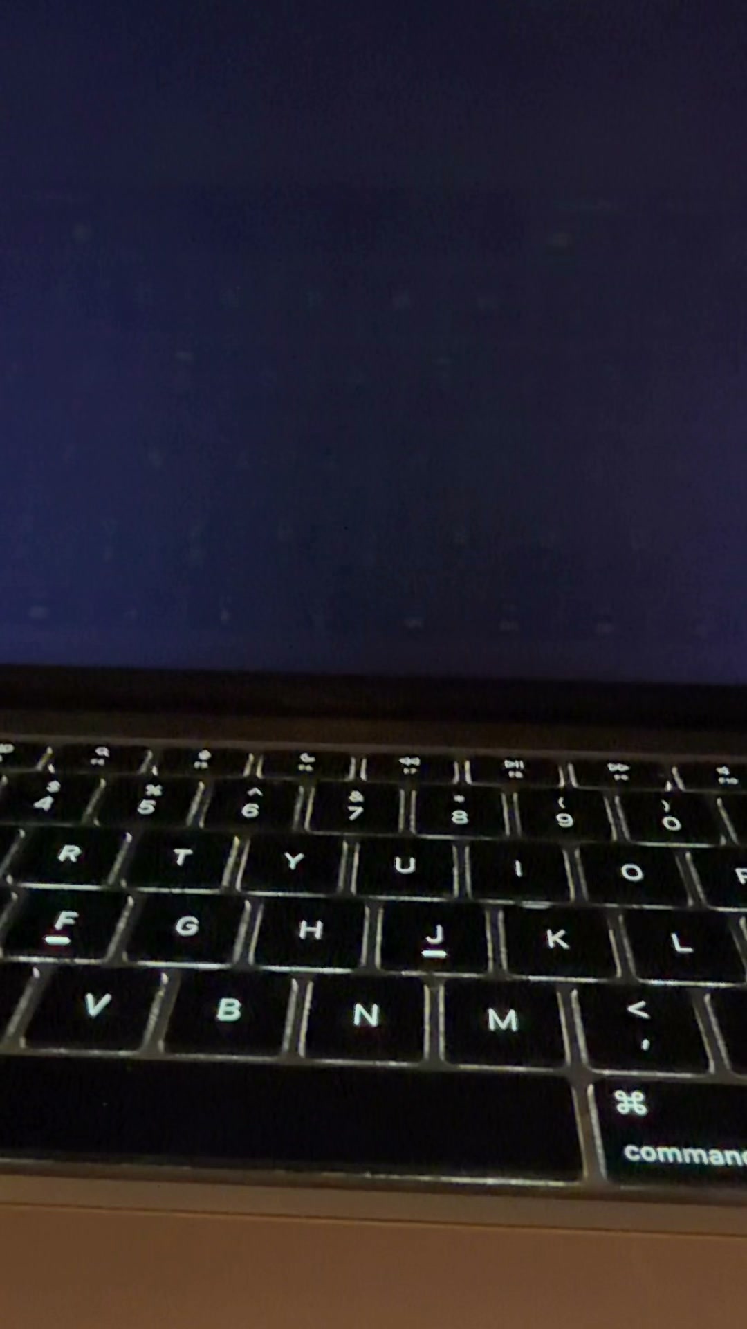 Help.
My computer was connected to an extended screen. My main screen went blank. I fiddled with the display and lost both the main and extended. I charged it all night and this is all I can see for one second and it disappears.
