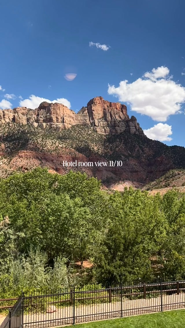 View from our hotel room in Springdale, UT. Zion is probably my favorite national park and this was my first time staying so close. Most of the time I’m just passing through, but always try to stop if I can.
#zionnationalpark #springdaleutah #hyattplace #utah #reels
