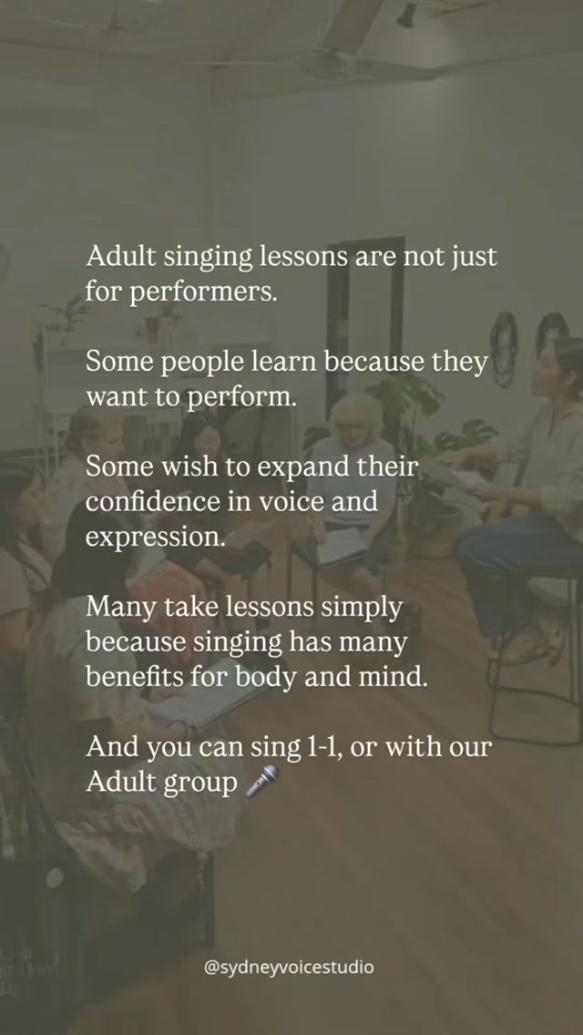 You do not have to want the stage to want singing lessons. 🥰
Some people come to us because they want to perform.
Others want more confidence in their voice, a creative outlet, something that is just for them, or simply the joy of singing without wondering if they’re doing it “right”.
There is no prerequisite for wanting to sing.
You can learn 1:1, or come sing with others in one of our adult groups. 🎶
📍 Five Dock, Sydney
#SydneyVoiceStudio #AdultSingingLessons #SingingLessonsSydney #FiveDock #AdultSocialChoir
