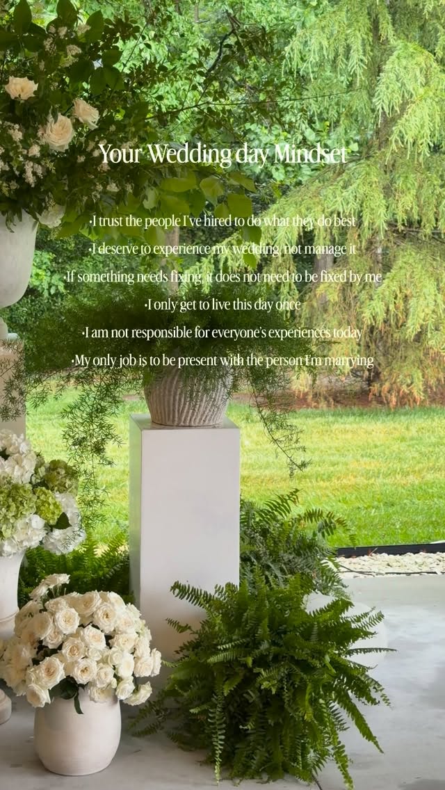 A wedding day mindset we can absolutely get behind 🤍
#weddingplanning #marylandweddingplanner #weddingplanner #wedding #weddinginspo