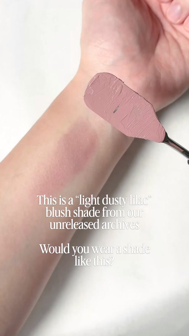 We shared a rich burnt plum blush shade from our “unreleased archives” a few months ago, and thought we’d share another one that was made during the same session at the beginning of this year.
This one here is a light dusty lilac pink, which we felt would have been a lovely accompaniment to Wisp without being quite as mauve/purple but still cool toned. Had a clip of this filmed back in July so here’s a little peek for you all, given we have had no time to film any other content this week!
For a variety of reasons (mainly time and other project timelines gone wrong) this amongst a few other shades have sat in our back pocket all year long. Lemme know if this is a shade you’d enjoy in the comments 🥰
#indiemakeup #creamblush #cooltones