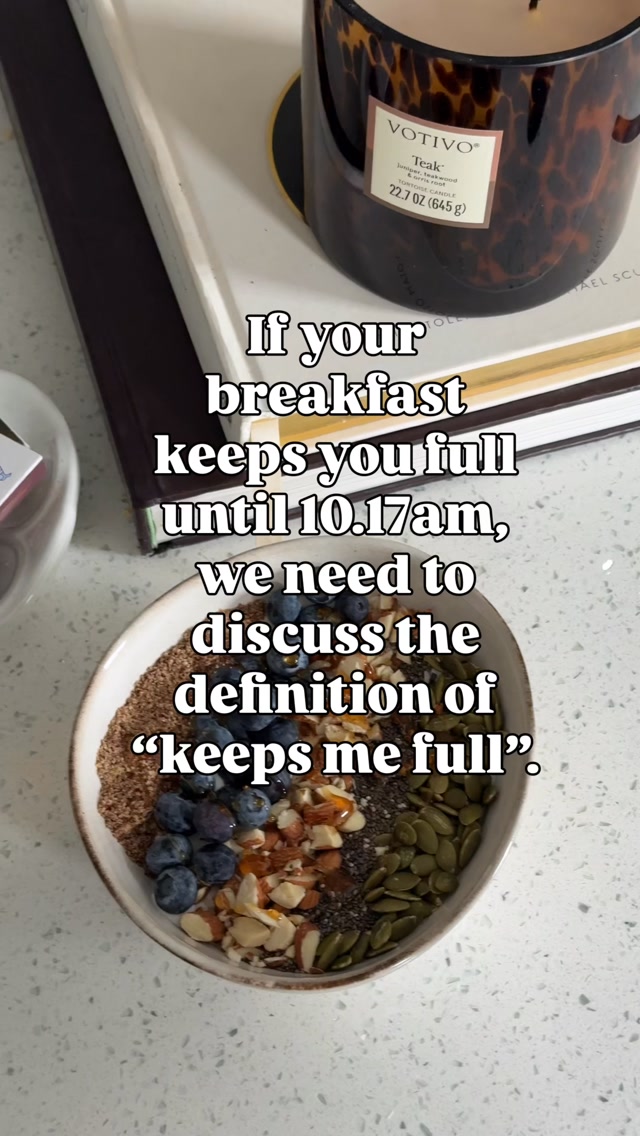 Breakfast gets surprisingly interesting in midlife.
Especially when you start noticing what happens to your hunger, energy and cravings for the REST of the day.
I have a lot to say about this over the next couple of weeks 👀 and it could actually change your life…
Follow if you want simple, doable menopause nutrition that works in an actual human life.
And share this with the friend who is currently calling coffee breakfast.
#menopause #menopausenutrition #perimenopause