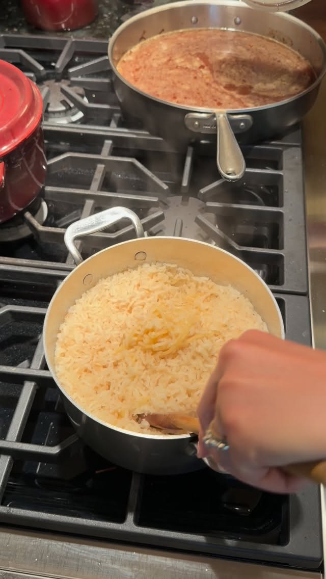 Rice Pilaf, One of my FAVORITE quick sides 🤍🍚
This rice pilaf is so simple, uses ingredients I almost always have on hand, and goes with just about anything. Definitely one of those easy weeknight recipes worth saving!
Easy Rice Pilaf
• ¼–½ stick butter, melted
• 2 cups rice
• 4 cups chicken broth
• A few pieces of spaghetti, broken into small pieces
• Pinch of salt + pepper
Melt the butter in a pot and add the rice. Toast the rice for a few minutes, stirring frequently, until it starts to get lightly golden.
Toward the end, toss in the broken-up spaghetti and let it toast alongside the rice.
Add the chicken broth, salt, and pepper and bring everything to a simmer. Cover, turn the heat to low, and cook for about 10–20 minutes, or until the rice and pasta are tender and the liquid has been absorbed.
Fluff with a fork and serve! 🤍
Such an easy upgrade from plain rice and one of my go-to sides for busy weeknights.
Save this one for your next dinner! ✨
#ricepilaf #easyrecipes #sidedish #weeknightdinner #homecooking easymeals homemade dinnerideas quickrecipes