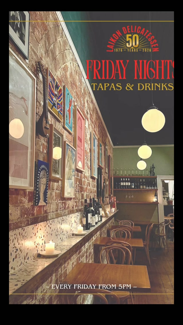 Friday nights are for wine, tapas and a little Laikon time 🍷✨
From 5pm, we’re pouring, plating and getting into the Friday night mood — and yes, we’re OPEN Grand Final Eve this Friday! 🏆
Come in for a few bites, a glass (or two) and settle in before the footy festivities kick off.
Book via the link in our bio or just drop by.
#LaikonDeli #FridayNights #TapasAndWine #GrandFinalEve #RichmondMelbourne