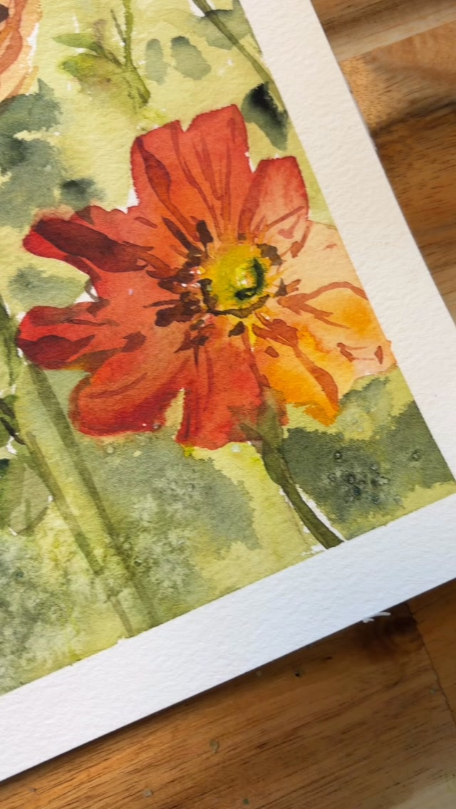It is a sunny day out. But I still wanted to stay inside to paint poppies. Back in the studio after almost 2 weeks away and feeling good!