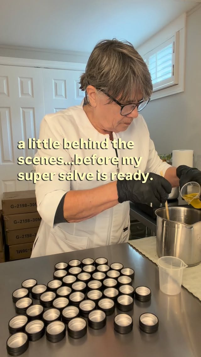 the workshop smells beautiful as the warm oils and essential oils come together in the product so many of you come back for.
my super salve is a favourite around here, and every tin is poured, labelled, and packed by me before it reaches you.
whether you’re trying my super salve for the first time or coming back for another, it means a lot that you’ve chosen something made by me.
#gdsupersalvestories #gdbotanicals #smallbatchskincare #canadianmade #behindthescenes