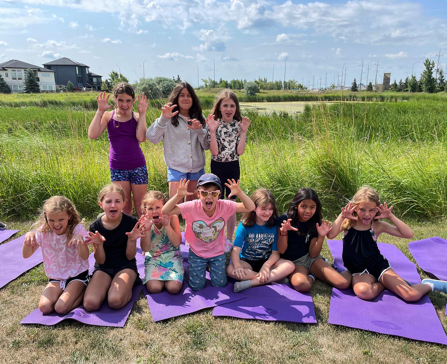 Fun Facts about practicing Lions Breaths 🦁 with your children ⬇️
This breathing technique is a great stress reliever! Promotes emotional regulation and releases tension, particularly in the face, neck and chest.
It’s known to lower levels of the stress hormone cortisol, and help release big emotions and energy.
It has a calming effect through the facial movements that are activated when we take a Lions Breath — like opening your mouth and sticking out your tongue — we activate facial muscles, which can release tension in the jaw, neck and themuscles between the brows.
It helps to stimulate the thyroid gland and helps the child settle into more relaxed and peaceful feelings
Lions breath
1. Begin on your knees, then sit back on your heels.
2.Spread your fingers wide, and press your hands onto your knees. 3.Take a deep breath through your nose. Open your mouth, stretch out your tongue, open your eyes wide, and let your breath out through your mouth with a loud “ROAR!”
Repeat 3-5x
When should we use Lion Breath?
We can practice it in the morning to Wake up your body with Lion’s Breath
Practice at the end of each day to let go of unwanted thoughts or feelings.
Use when strong feelings come up that want to be released.
Use any time you would like to stimulate the body energetically, activating a more focused and alert state
When you need to transition. It can have a positive effect on disruptive behaviours
For connection. Add it to your day with your child that will make them smile and laugh watching each other take a giant lions breath
#lionsbreath #connection #familyfun #familytime #socialemotionaldevelopment #socialemotionallearning #breathworkfacilitator #yogatogether #yogakidsteacher #breathwork