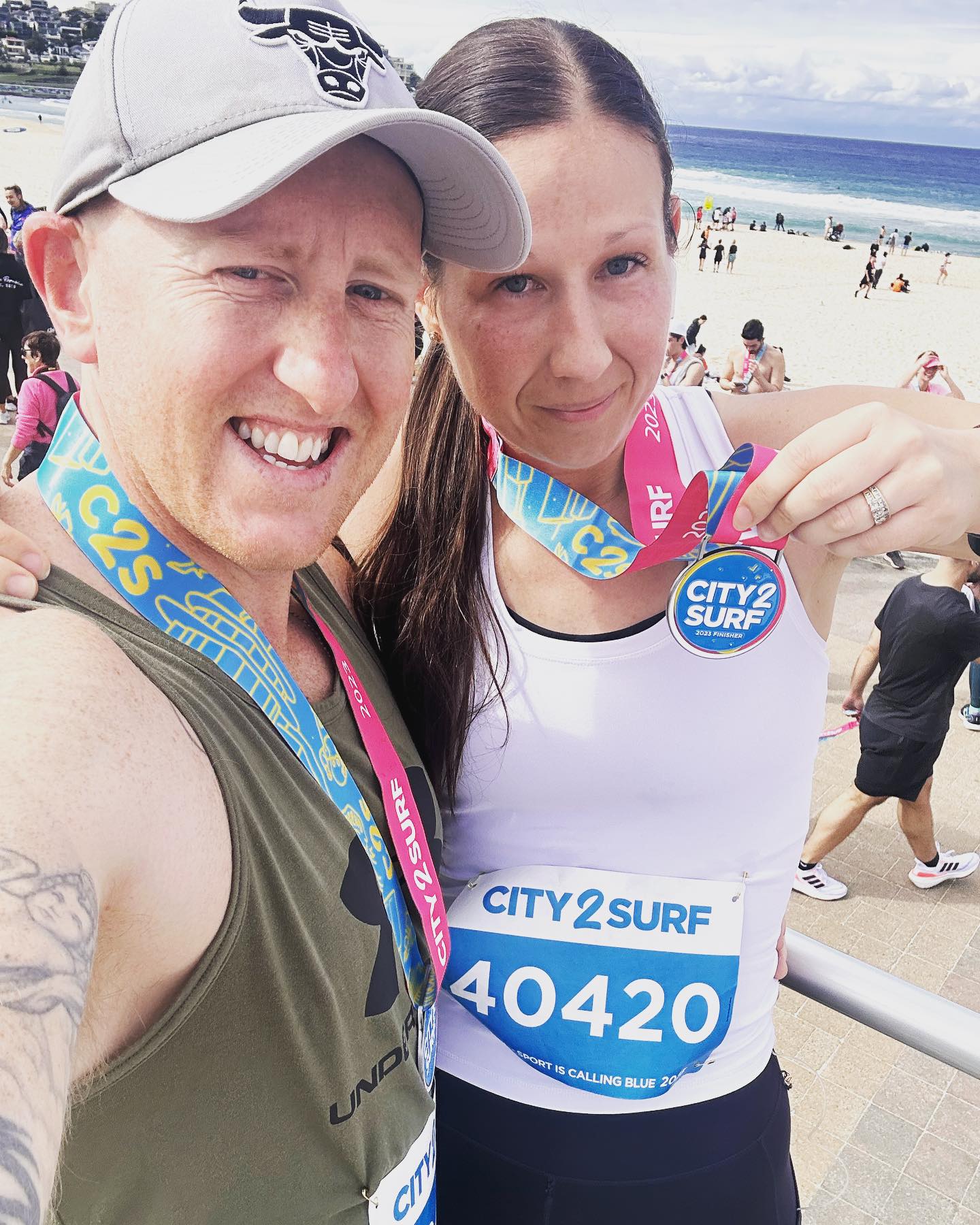 #city2surf just finished with this legend @suziehowe. #bondibeach