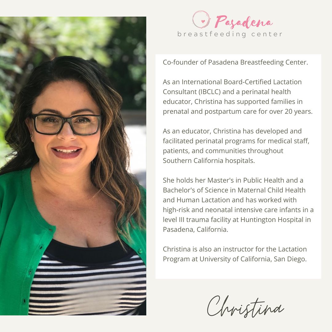 💗💗💗thank you💗💗💗
We have had so many new followers so we thought we should reintroduce ourselves!
Christina Tenorio, co-founder of Pasadena Breastfeeding Center, is a practicing International Board-Certified Lactation Consultant (IBCLC) and a perinatal health educator. She holds her Master's in Public Health (MPH) from West Coast University and a bachelor's in maternal child health and human lactation from Union Institute & University.
For more than 20 years, Christina has supported families with prenatal and postpartum care. As an educator, Christina has developed and facilitated perinatal programs for medical staff, patients, and communities throughout Southern California hospitals.
She also has years of experience with high-risk and neonatal intensive care infants in a level III trauma facility at Huntington Hospital in Pasadena, California.
Christina is also currently an instructor for the Lactation Education Program at University of California, San Diego, UCSD.
#pasadenamoms
#lactationconsultants