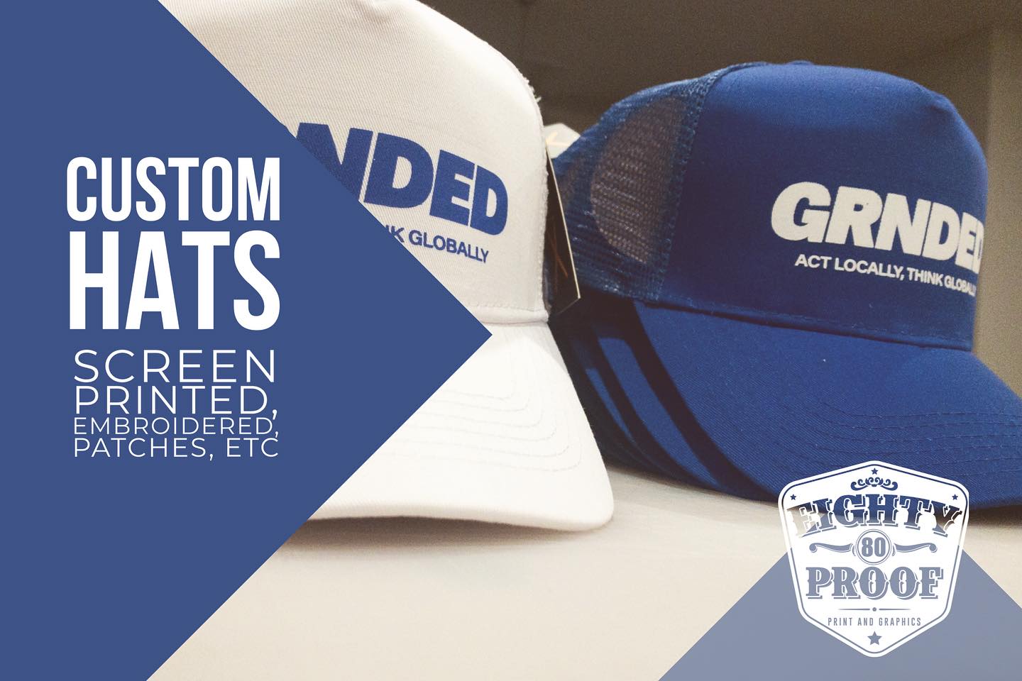 Custom Hats… contact us today about your options!!!
#eightyproofprintandgraphics #80proof #eightyproof #decals #banners #posters #wraps #customshirts #htv #screenprint #dtg #digitalprint #sublimation #puzzles #coasters #phototiles #houston #texas