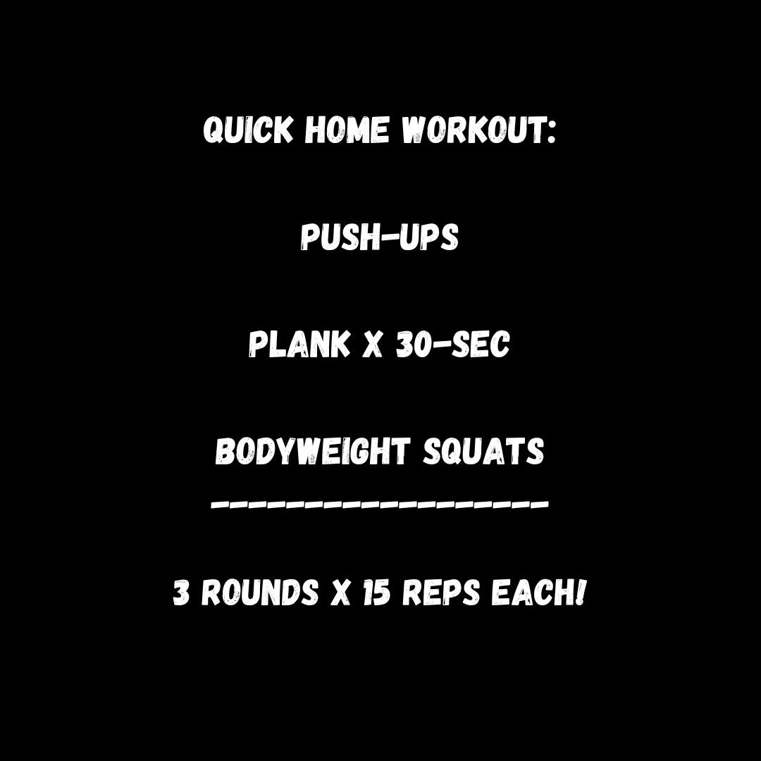 Miss the gym today? Need a supplemental workout? Here's a quick home workout for you! Give it a try and let us know what you think! #m2fitnessredmond #homeworkouts #exercise #personaltraining