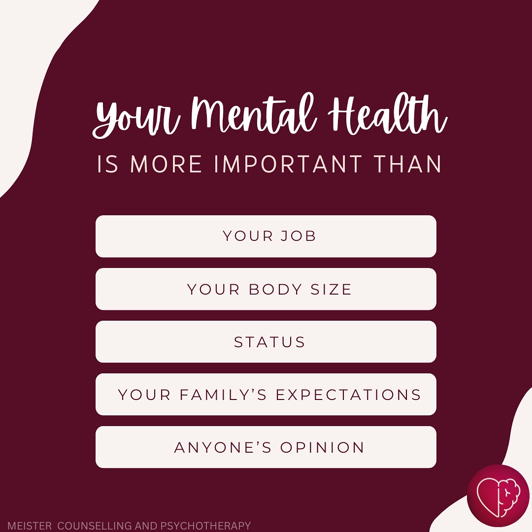 Your mental health should always come first ❤️
I specialize in relationship support for individuals and couples. Be sure to click on the link in my bio for more information and/or to get in contact with me!
#youareworthit #happiness #love #selflove #therapy #couplescounselling #relationships #healthyrelationship #relationshiptherapy #relationship #marriage #marriagecounselling
#worthy