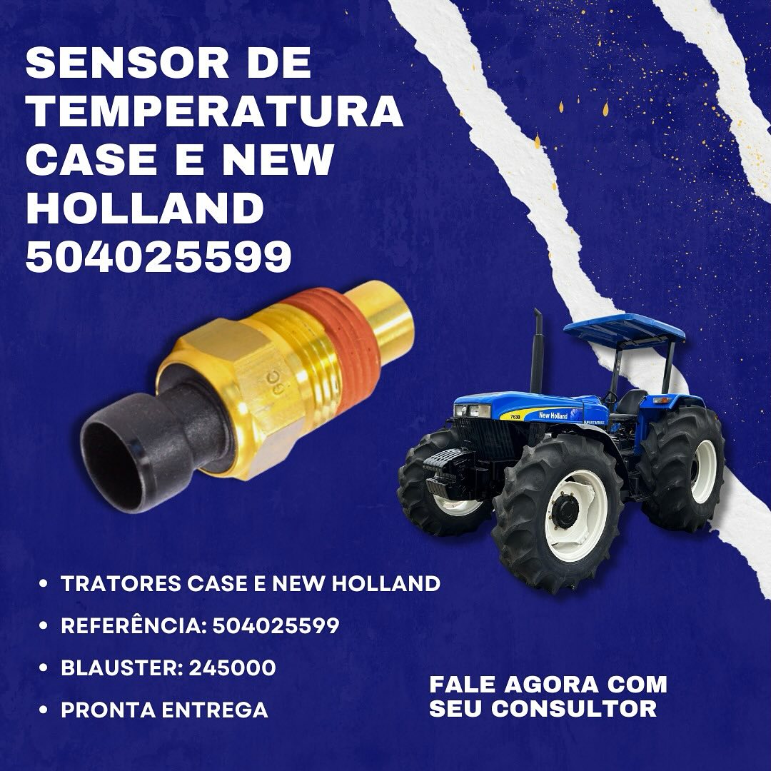 Sensor de Temperatura para tratores New Holland e Case.🚜
Código de Referência Original: 504025599
Código Blauster: 245000
Consulte os nosso vendedores, peças a pronta entrega 🚚