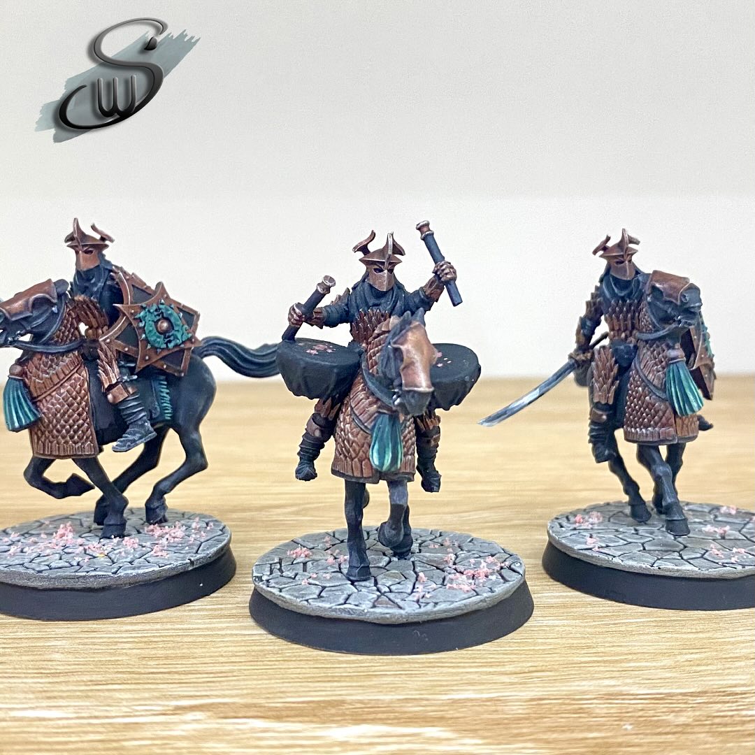 Easterling Kataphrakts are heavy cavalry - nigh unstoppable killing machines that will sweep enemy cavalrymen from their saddles and ride down unprepared foot soldiers like a scythe through wheat. They are the elite of the Easterling armed force, and an enemy general should be wary of their devastating charges.
#MiddleEarthStrategyBattleGame
#MESBG
#GamesWorkshop
#MiniaturePainting
#Wargaming
#MiniatureWargaming
#EasterlingKataphrakts
#Easterlings
#MiddleEarthMiniatures
#TabletopMiniatures
#FantasyMiniatures
#LotRMiniatures
#HobbyPainting
#MiniaturePainter
#WarhammerCommunity
#TabletopGaming
#MiniatureArt
#CavalryMiniatures
#PaintingMiniatures
#MiniatureHobby