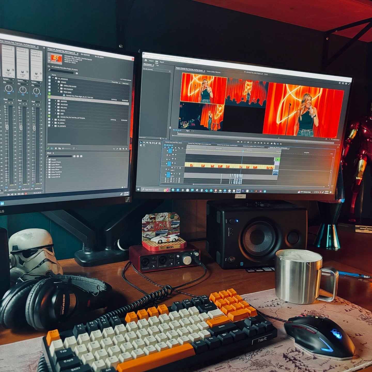 Editing team hard at work to launch our original comedy content series captured at this year