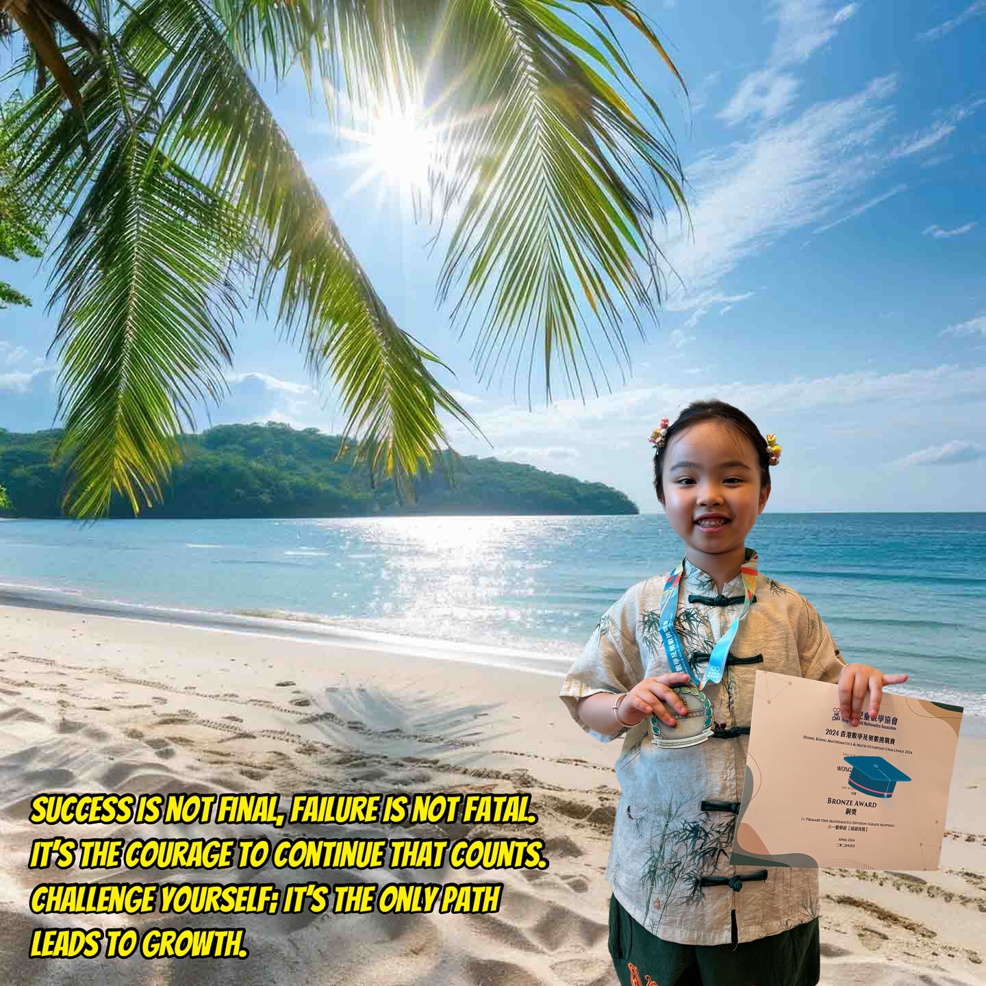 《 Hailey Wong Monday Quotes 》
#小一越兩級挑戰
#數學比賽
#銅獎
#K2
#5Y3M
#攝影暖爸