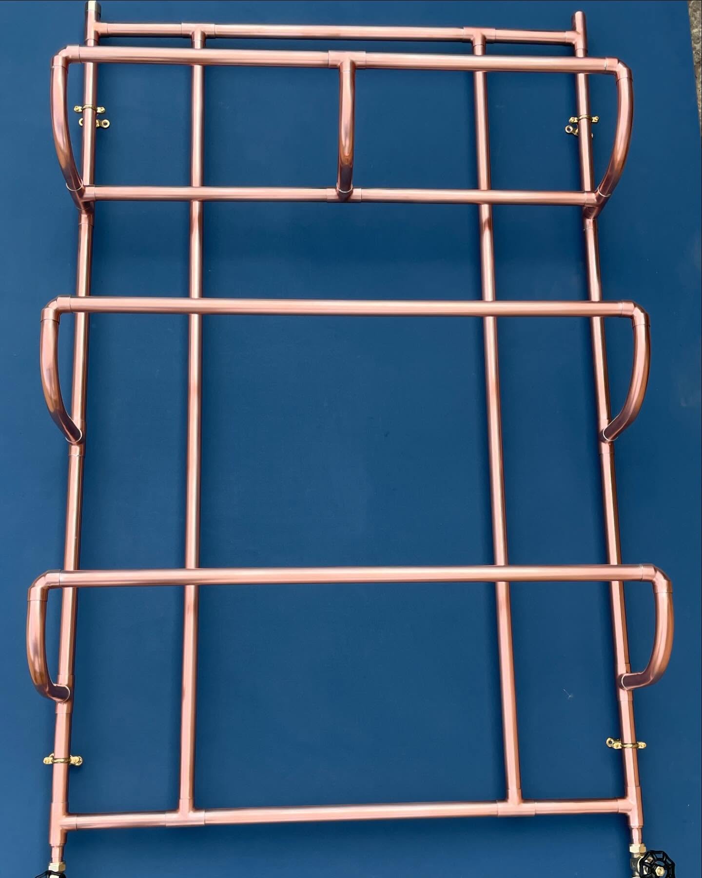 Another great bespoke item giving our customer the ideal solution for storing and using towels. Can be supplied with electric heating or connected to the central heating. Compatible worldwide. Will be available on our website soon at www.bowstreetinteriors.com. Drop us a message if you are interested in this item. #copper #copperradiator #bespokeradiators #radiator #towelradiator #towelrail #copperbath #copperbathroom #bespokebathrooms #bespokebathroom