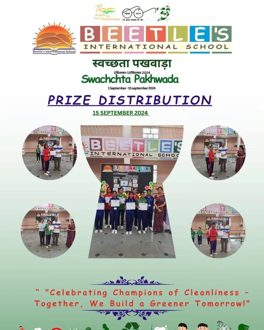 "Celebrating the true spirit of service! 🏅✨ A big congratulations to the incredible volunteers who led the way during Swachhata Pakhwada, making our campus cleaner and greener 🌱💪 Today, we honor your dedication and hard work with well-deserved awards. Let's keep up the momentum for a cleaner future! 💚#jaipurschools #CBSE #india #SwachhataPakhwada #CleanAndGreen #SchoolPride #PrizeDistributionDay #Changemakers"