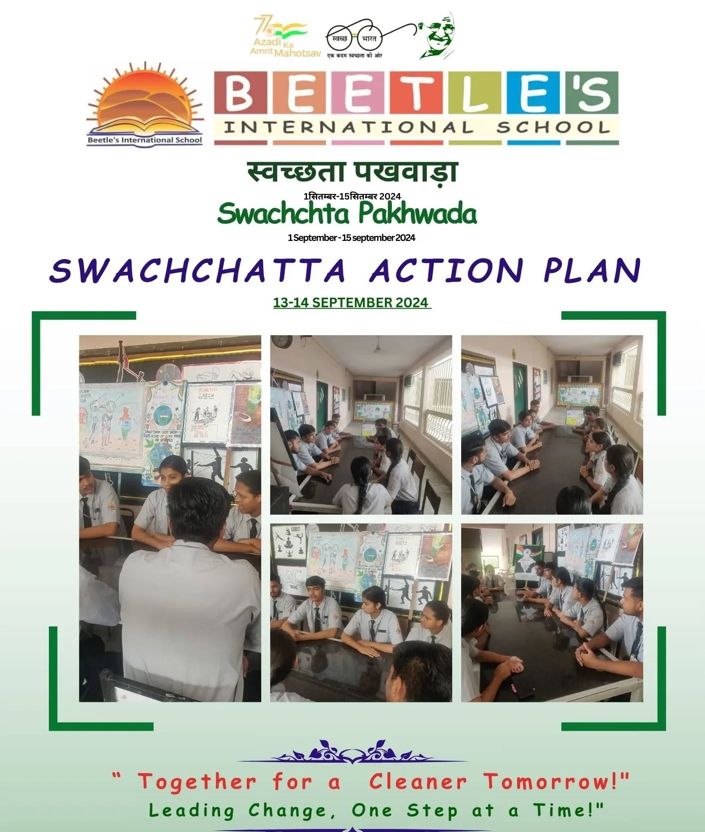 "Productive discussions, promising actions! 🌿
Our school council members, led by the Vice Principal and Coordinator, came together in a small group meeting to reflect on the amazing initiatives during #SwachchhataPakhwada. 💡 Together, we brainstormed and planned our next steps to continue making our school a cleaner, greener space for everyone! 🌱#jaipurschools #CBSE #India #CleanIndiaGreenIndia #SwachhSchool