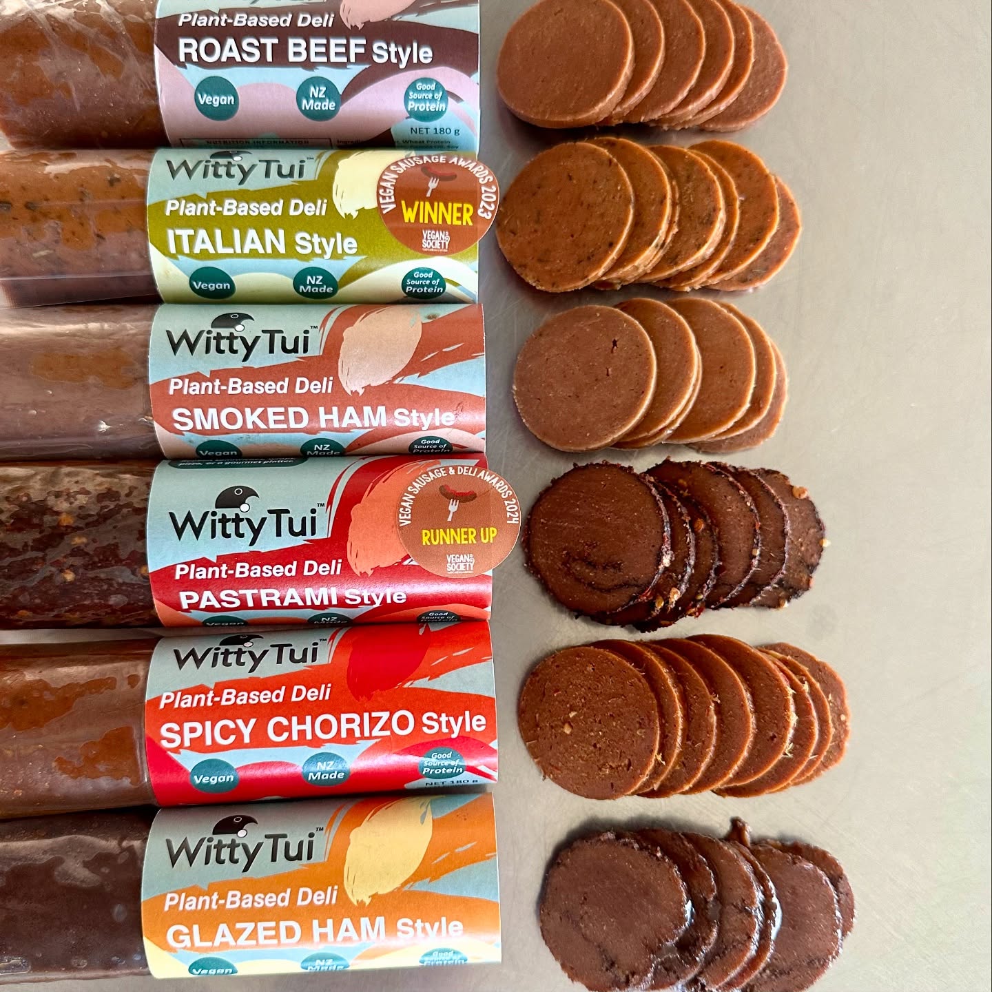 Today’s taste testing is for the vegans. I love the flavours, colours and texture of these vegan sausages from @witty_tui. A must-try if you haven’t. Otherwise, order a vegan option from us and you’ll get to sample them yourself! #flavoursome #vegan #veganfood #plantbased