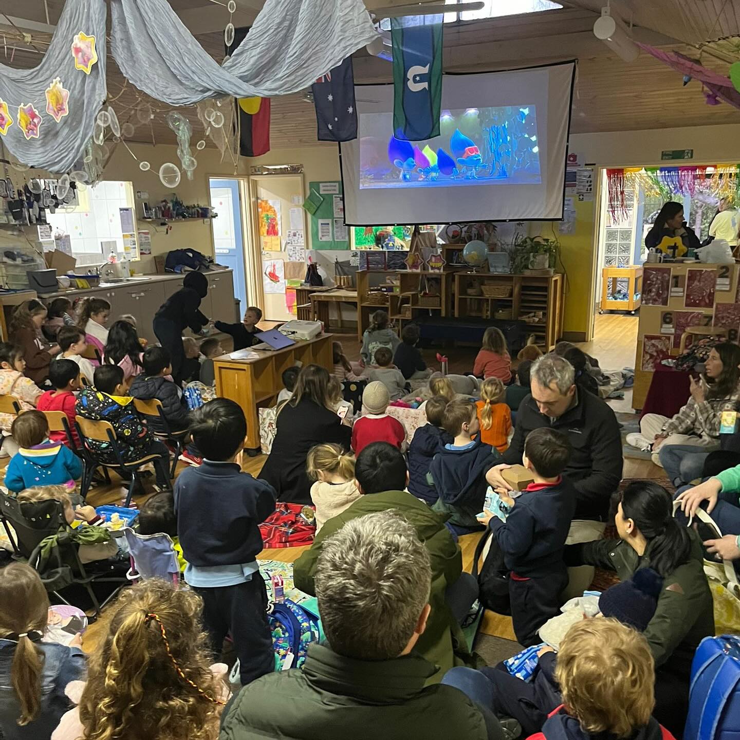 Family Movie night success!! A very big thank you to the amazing fundraising team and all the very special bakers that helped raise $1230 for our wonderful kindergarten. Thank you also to everyone who helped setup, man the candy bar and door and help pack up! With over 100 attendees it was a roaring success and very fun night for all!