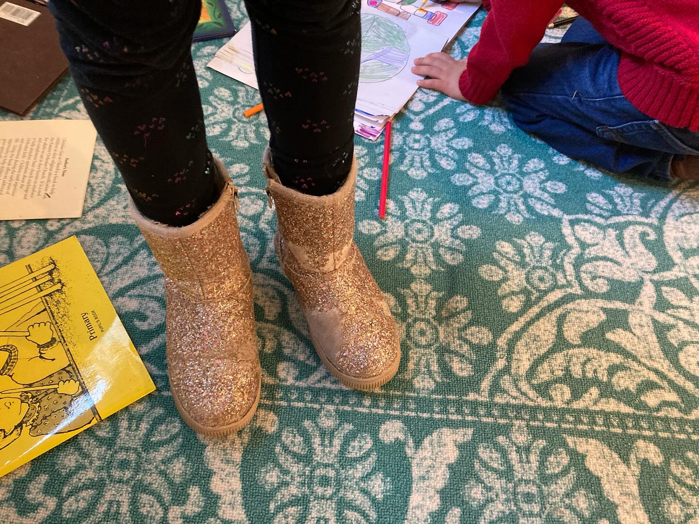 Kids seem to love glittery shoes and boots. Me too!