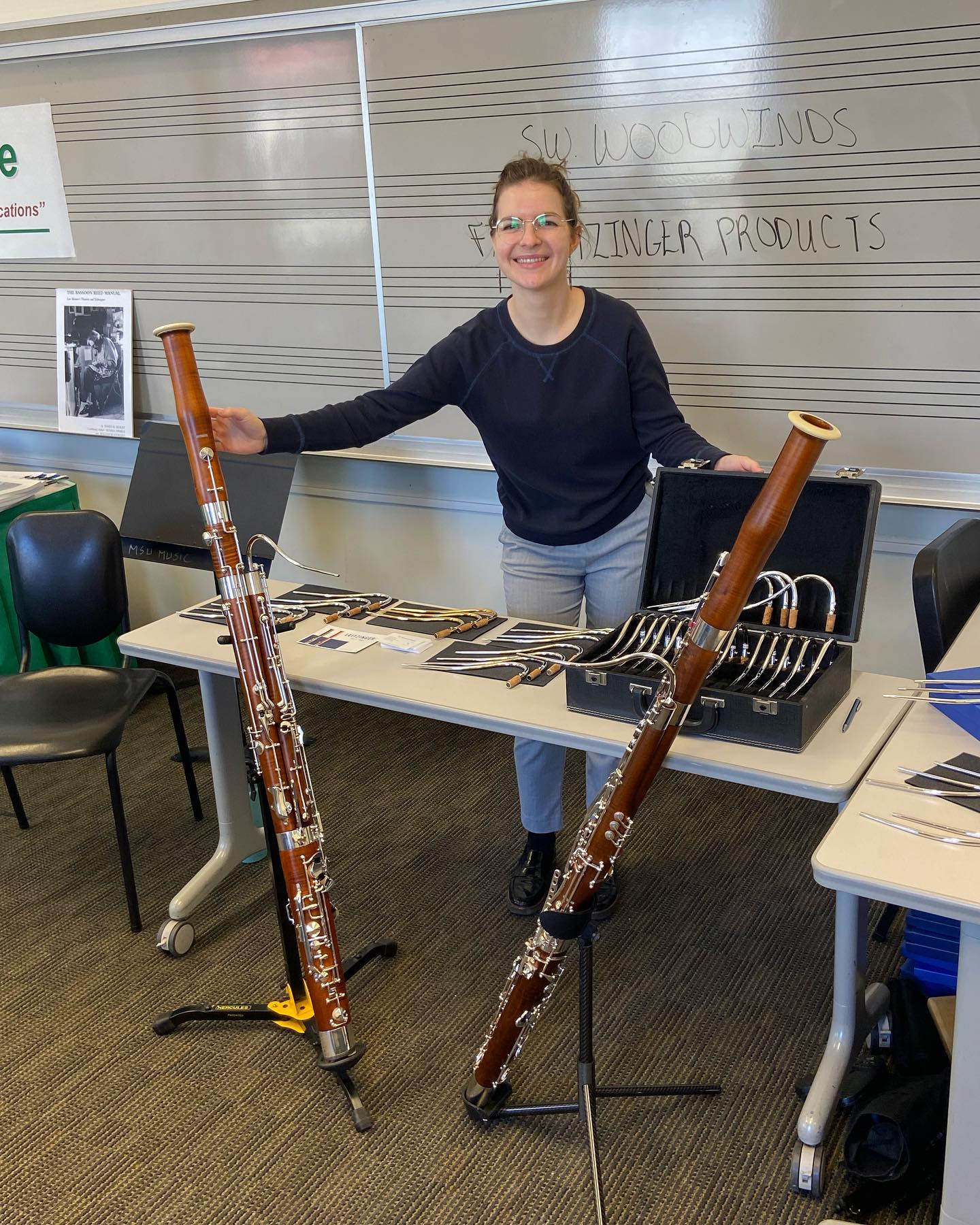 At the Montclair State University Double Reed Day Day with @leitzingerbassoon products