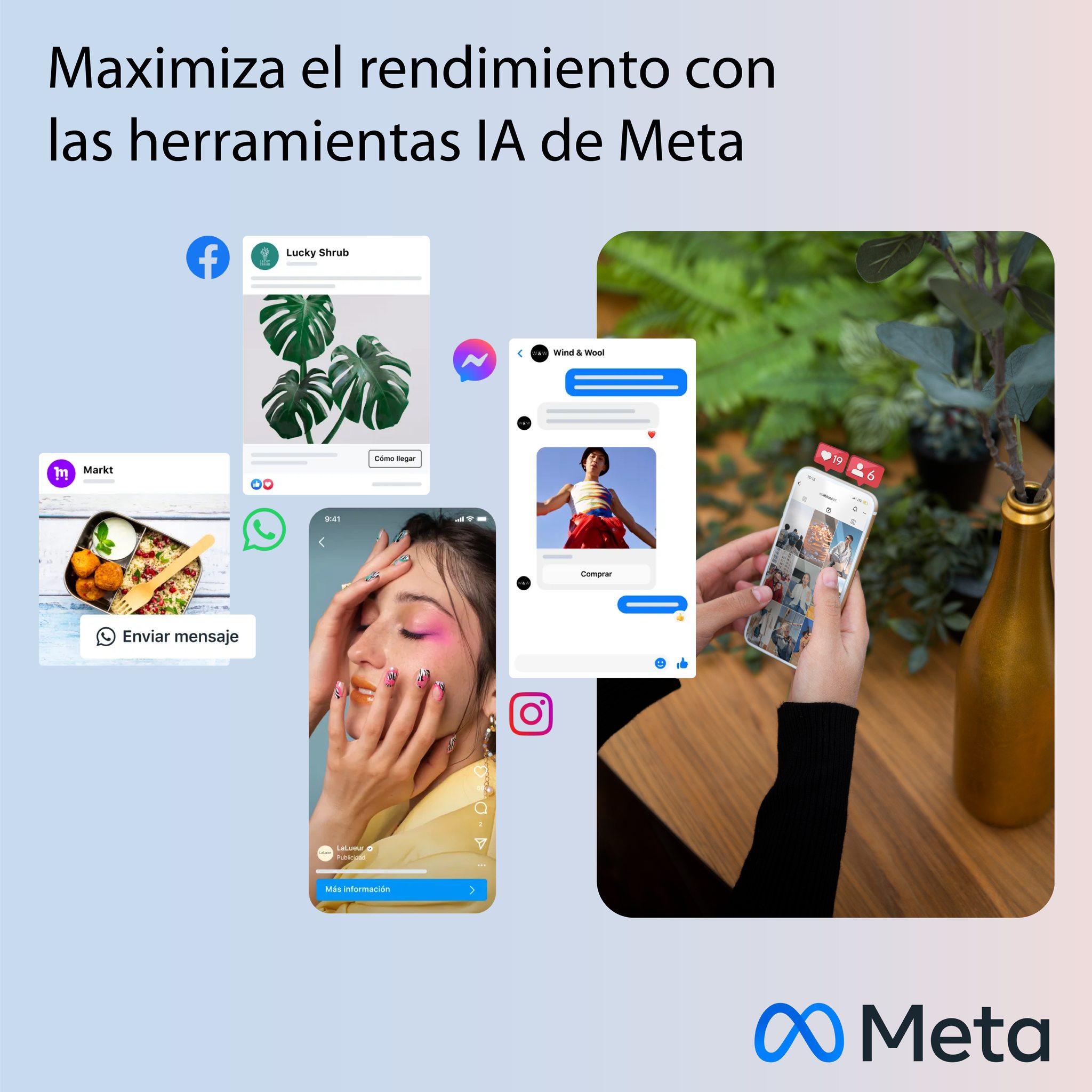 Conoce cómo Meta utiliza la inteligencia artificial para mejorar la eficiencia de los anuncios.
La inteligencia artificial ha brindado nuevas posibilidades de optimización a muchas áreas, incluida la publicidad online. Entre las soluciones de Meta para que las empresas cuentan con esta tecnología, se encuentran las campañas de compras Advantage+. Este abanico de recursos utiliza el aprendizaje automático para optimizar y hacer más eficiente la publicidad. Descubre a continuación qué es, cómo utilizarlo y todas sus ventajas.
Conoce + en www.rhglobalart.com/formacion
#RHGlobalArt #Formación #Posicionamiento #Ventas #Mercadeo #MarketingProjects #Soluciones #Resultados