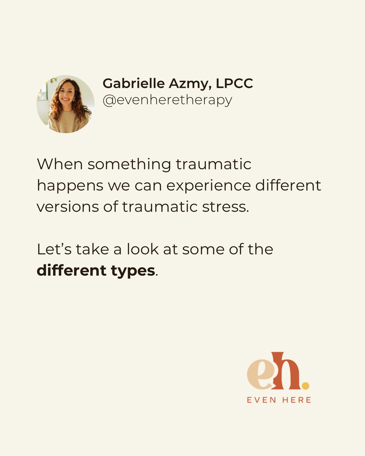 Acute Traumatic Stress vs. Post Traumatic Stress vs. Complex Trauma