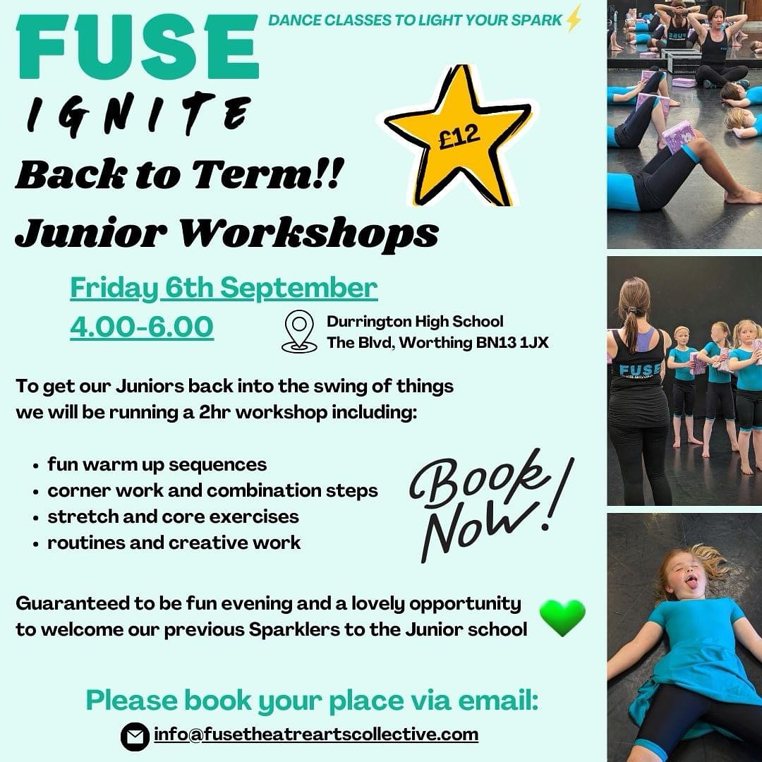 ✨JUNIOR WORKSHOP✨ Looking forward to seeing lots of our lovely Juniors next week for our pre-term workshop! Drop us a message to book your place if you haven’t already 💚
💻www.fusetheatreartscollective.com
📧info@fusetheatreartscollective.com
#fusetheatreartscollective #fuse #theatre #arts #dance #performingarts #sparklers #juniors #adultclass #danceclass #modern #tap #ballet #jazz #singing #musicaltheatre #drama #workshops #festivals #competitions #exams #worthing #westsussex