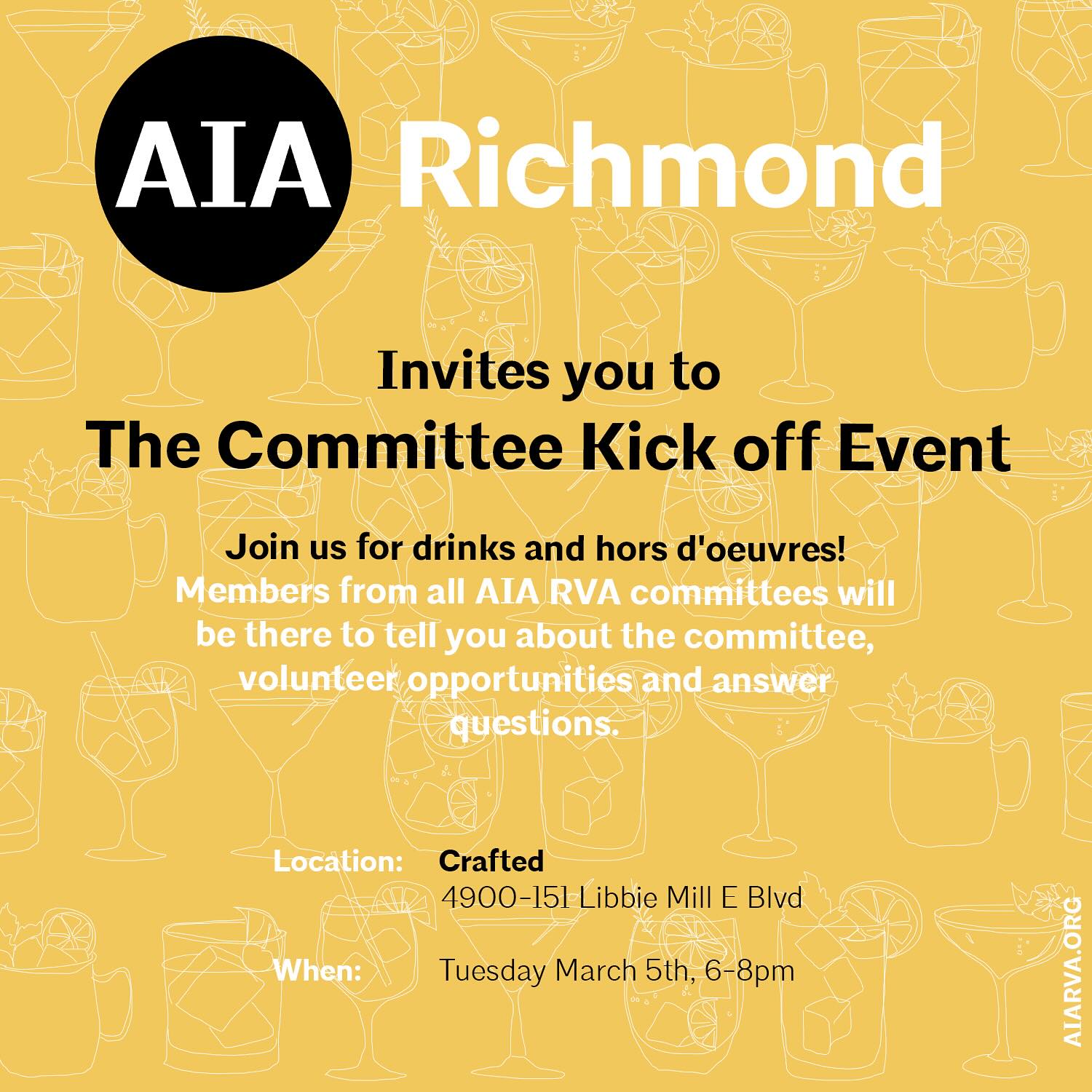 Join AIA Richmond March 5th, at Crafted!