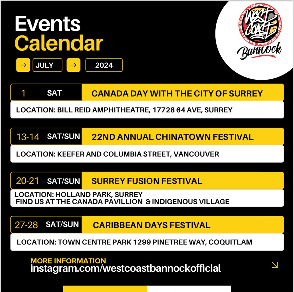 Where to find us in July!