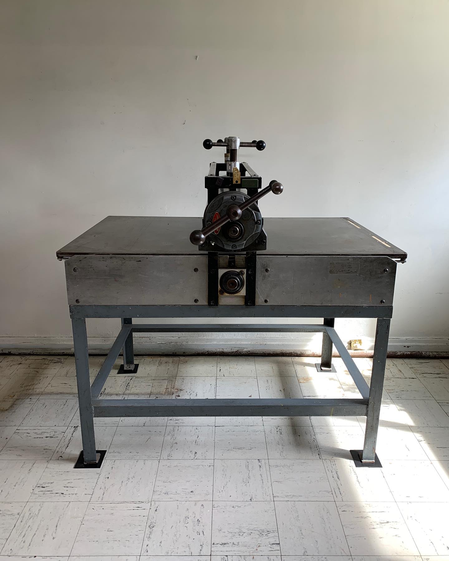 The other day we moved this 30x50 Martech etching press down 23 stairs and across Queens to its wonderful new studio space. A tight one to get out. #starkpressco #pinklinepress #printnj #etchingpress #printingpress #printmakingpress #martech #martechetchingpress #printmaking #printing #printer #print #preservationthroughproduction #artistsoninstagram #pressmoving
