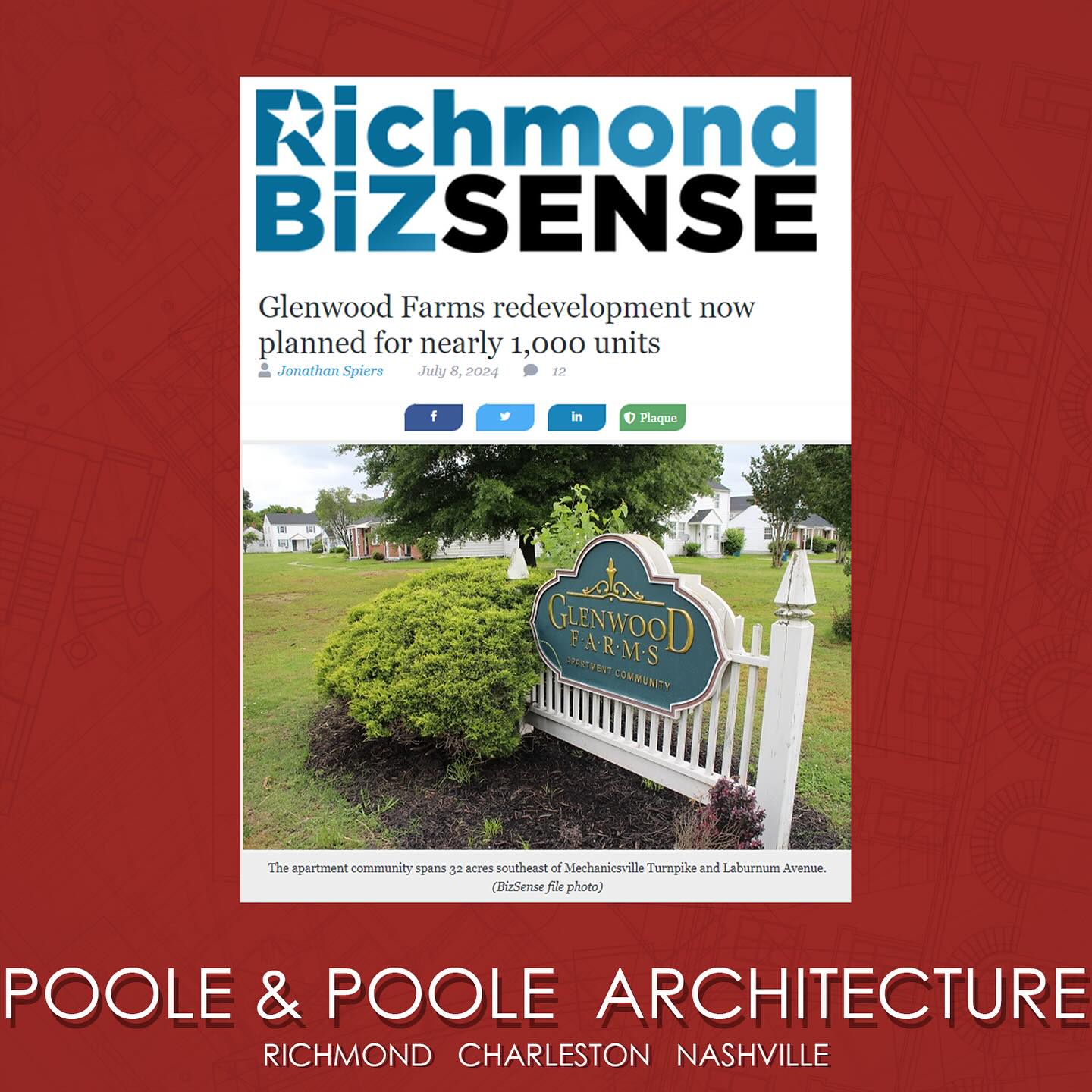 We are proud to be a part of projects that contribute to enhancing our own community. Glenwood Farms is a blighted apartment development, that we’ve had the opportunity to reimagine with a master plan as a bustling hub of mixed-use housing. Read more about this project at the link in our bio.