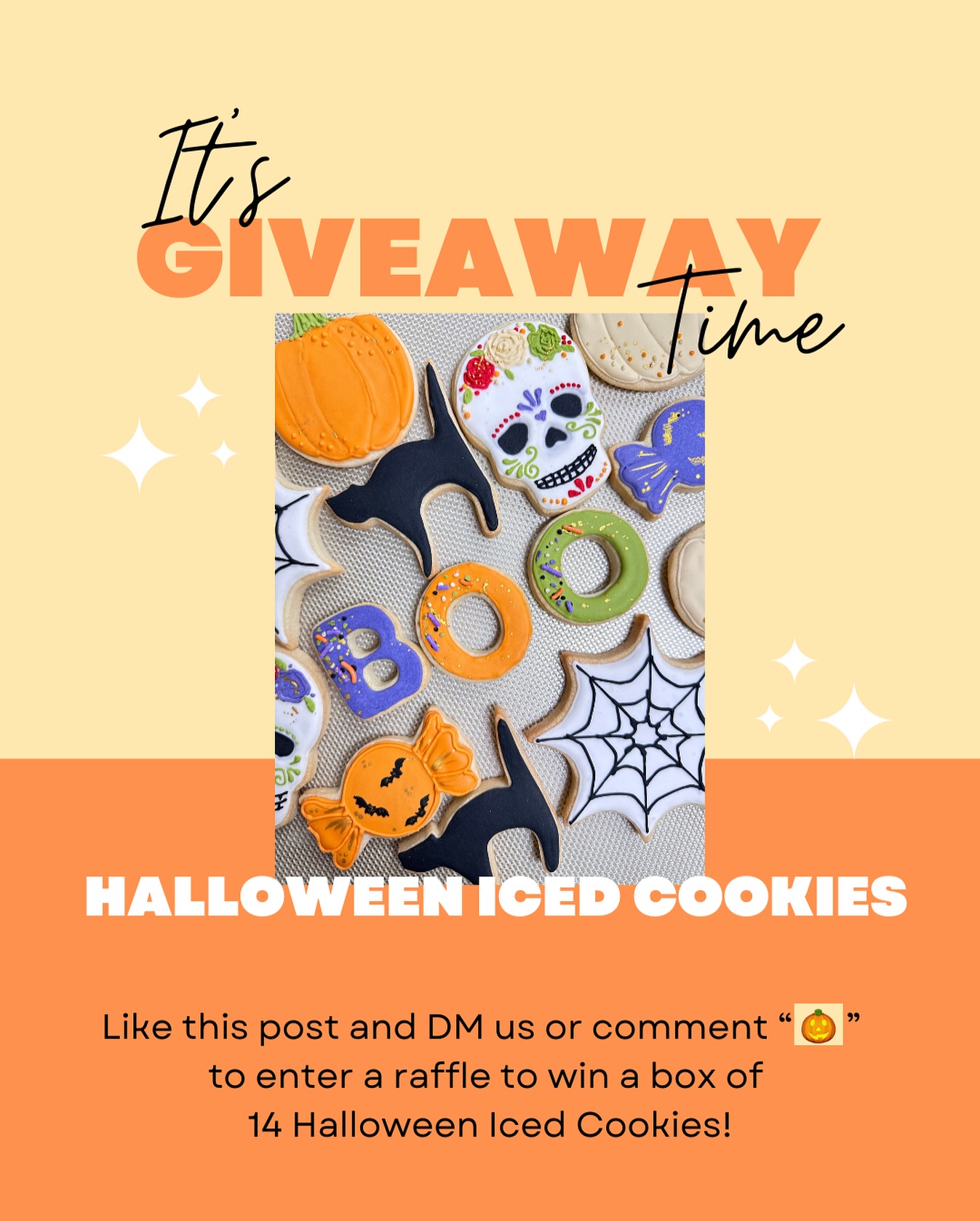 ✨GIVEAWAY TIME✨
🎃🎃🎃
Like this post and DM us a “🎃” or comment a “🎃” to enter a raffle to win a box of 14 Halloween Iced Cookies!
✨Winner will be announced on Friday (9/20) at 12 PM CT
✨Must be in Houston, TX
✨Cookies are for pickup in Spring Branch Area (3038 Antoine Dr Houston, TX)
Good luck!! 🎃✨
