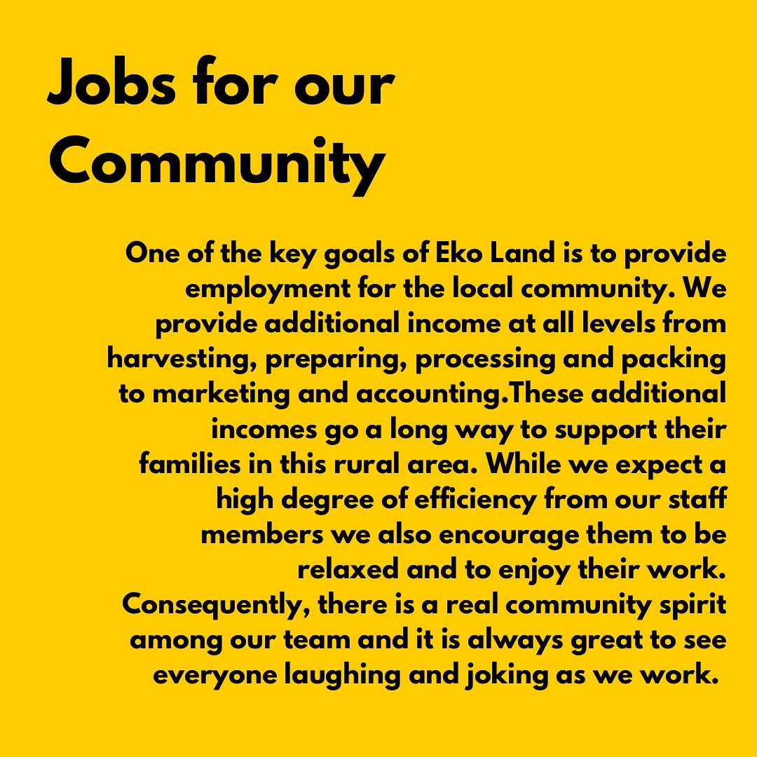 Eko Land Produce was founded around our #community. Every element of the work is carefully considered to make sure that we are being socially responsible and building a strong and secure #future for local people!