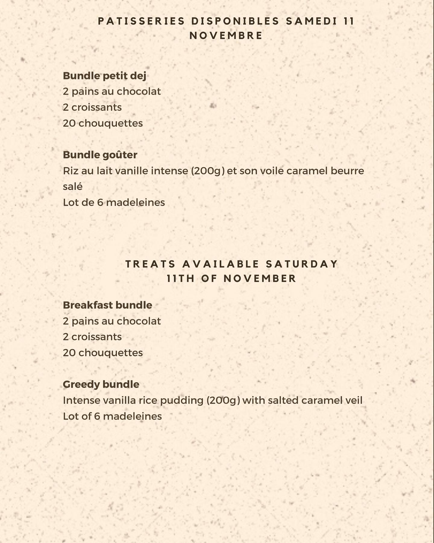 New menu is on !! Closing orders on friday afternoon 🫣