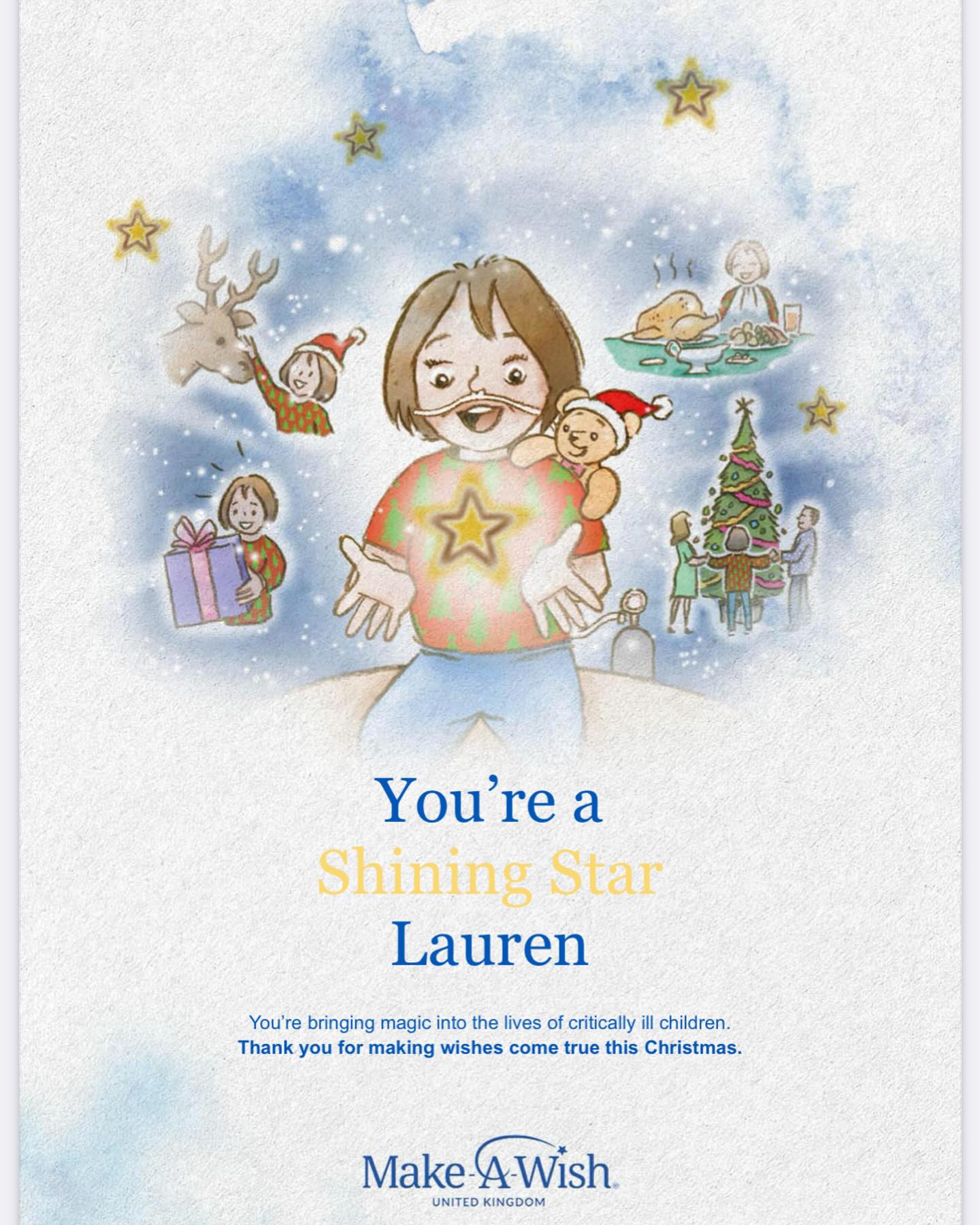 Thank you to all of my lovely customers. I have donated some of this years profits to @makeawishuk
I have a 5 year old son and to think of him going through any form of illness breaks my heart so i really wanted to help bring a little bit of Christmas joy to these incredible children. If you wish to donate you can click the donate button too 😘