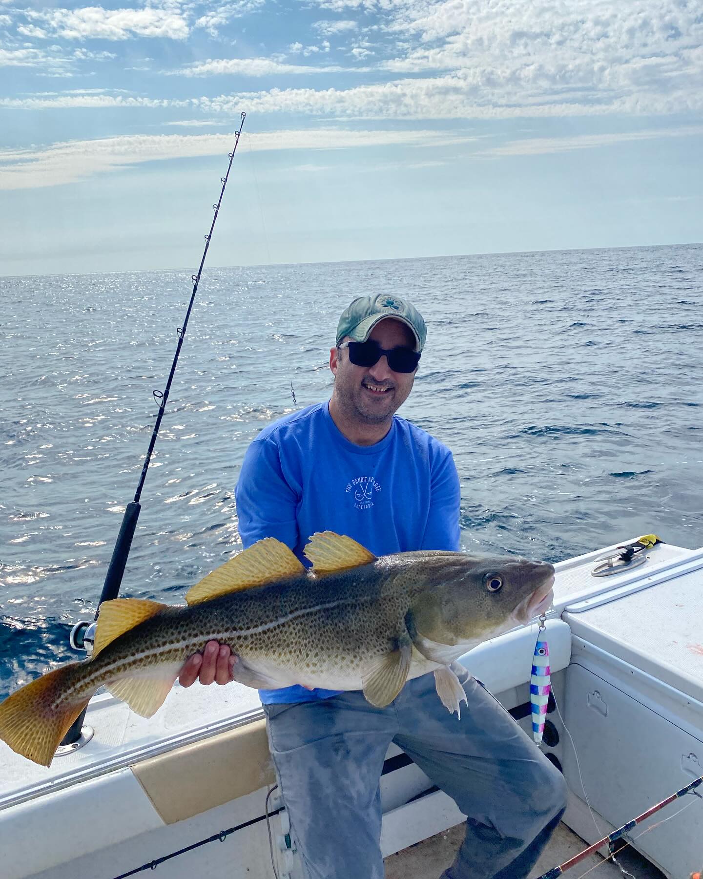 Some really nice cod yesterday out East of Chatham in 180’-240’ of water. 5”B2 Glow teaser jigging rig and the 300Apex diamonds did the trick. #myfishingcapecod #monomoytackle @captain_brunodemir #downeastboats #steigercraft #codfishing