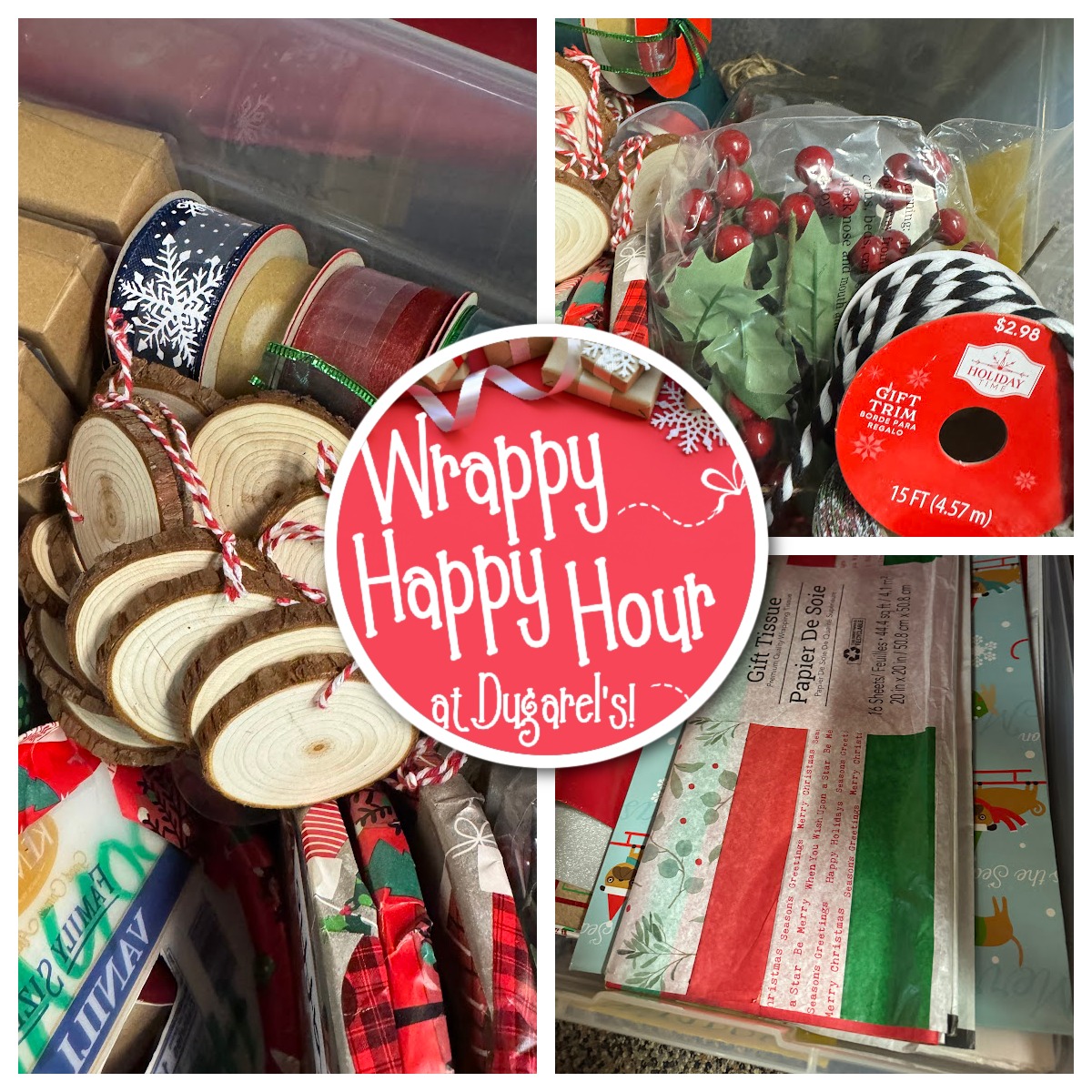 Step away from the tape and scissors! We got you!
Bring your Christmas Gifts to Wrappy Happy Hour 🎁 at @dugarels and for a free will donation to iMaGine Foundation we'll wrap your gifts for you!
Our talented elves have all the beautiful trimmings!
C'mon out Wednesday, December 11 - 4-8PM!