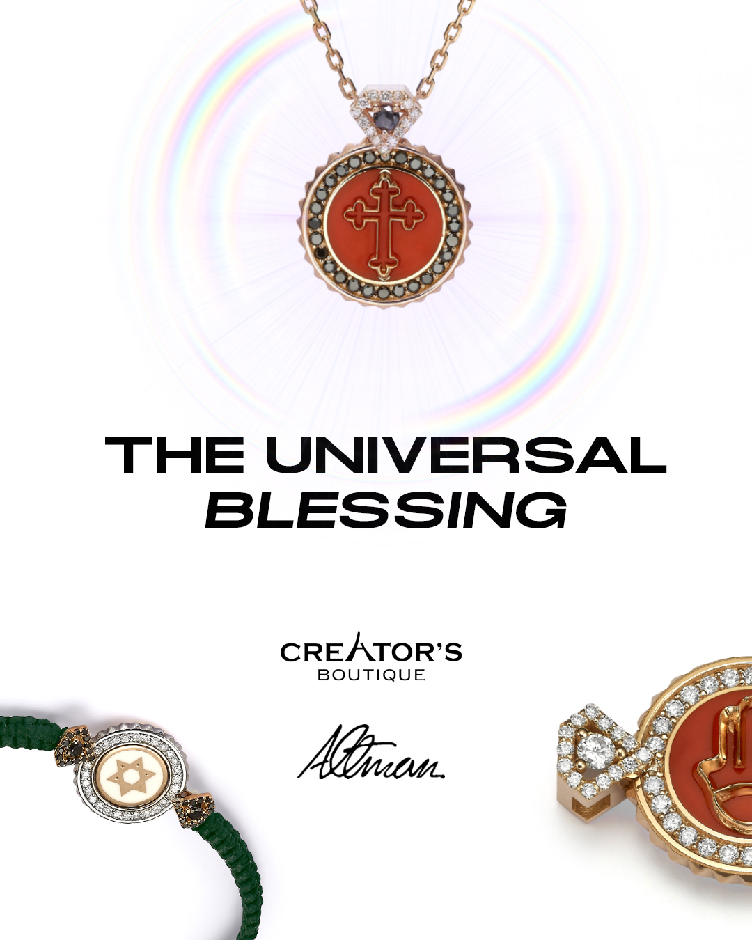 Discover the Blessing Collection: a tribute to universal symbols that transcend beliefs, created to connect with your soul. Each piece tells a story, find the one that connects with yours.
#BlessingCollection #SpiritualJewelry #SymbolsOfUnity #UniversalBlessings #JewelryArt #HandOfFatima #DavidStar #ThorHammer #CustomJewelry #HolisticLuxury