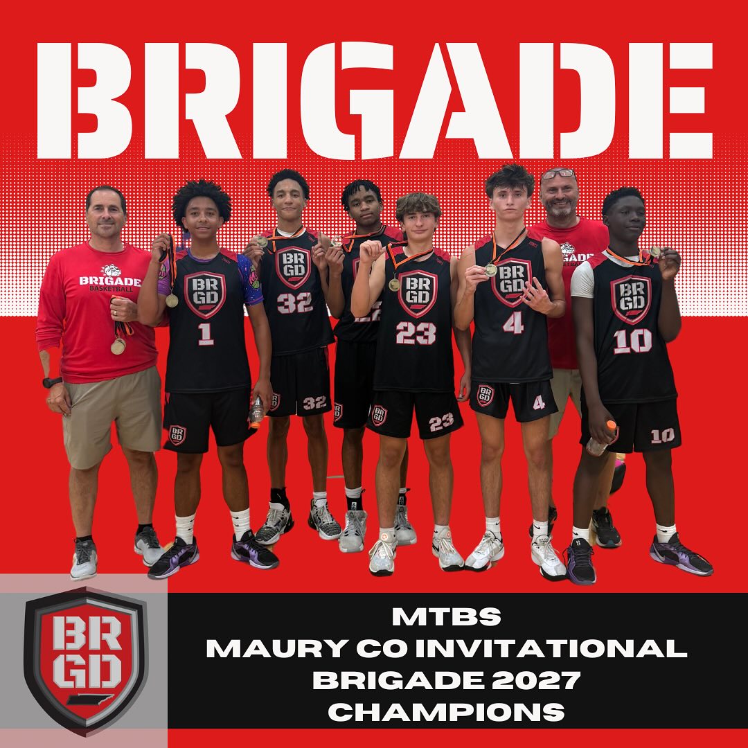 🏆 CONGRATS to the #BRIGADE2027Red team… MTBS Maury Co Invitational CHAMPS (5-0) in the 9th Division! We finished the season strong, winning in dominating fashion (40.8 PD, +28 Championship)!
#theBRIGADEway🔴⚫️