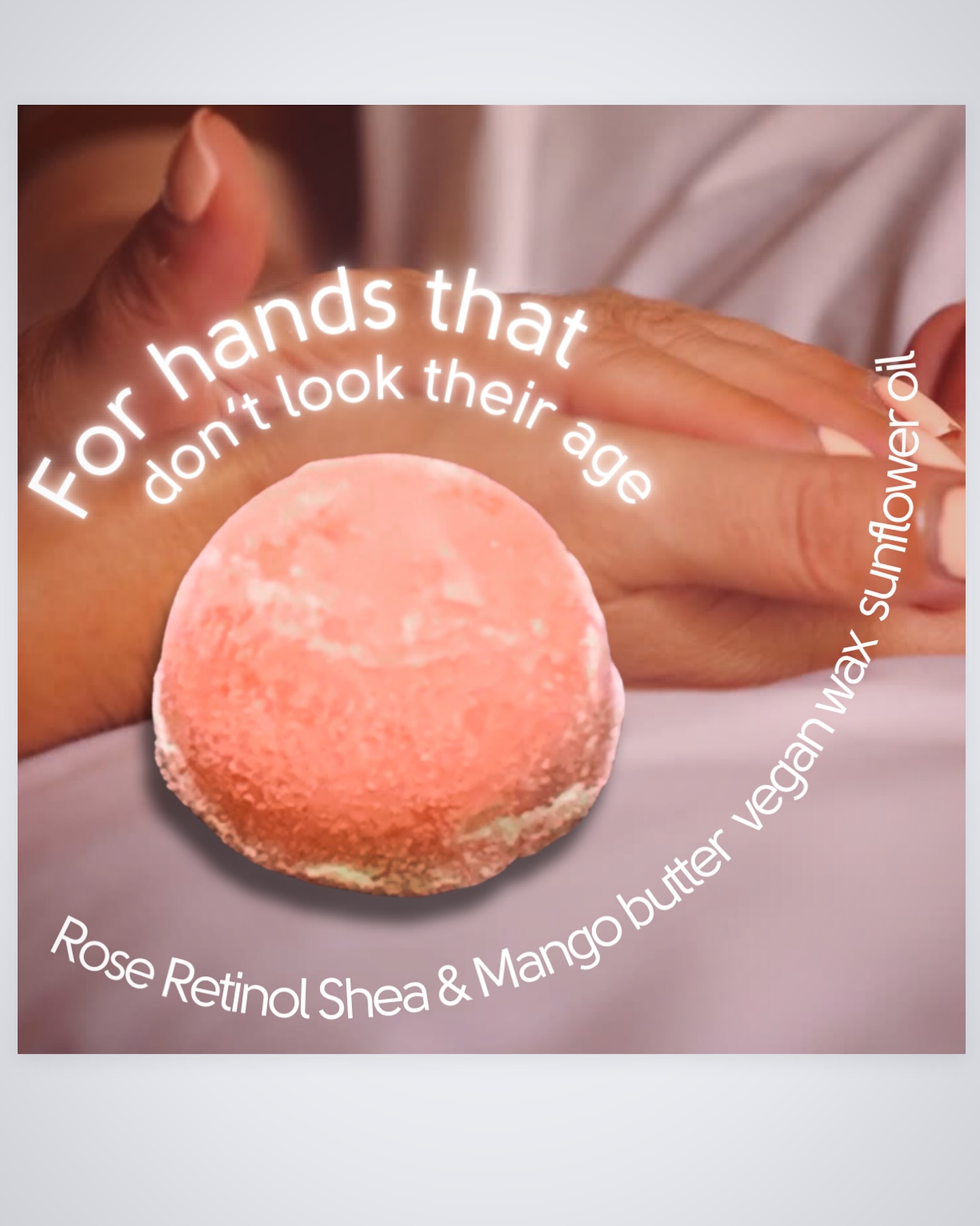 Want younger looking ( and feeling ) hands?
Try moisturizing with a lotion that lasts, staying on your skin even after a few hand washes. It has plant based wax that fills in lines and coats your skin. Literally feels like you are wearing a glove.
Beauty Butter Bits lotion bars have rich mango butter, rose essential oil and a healthy dose of retinal.