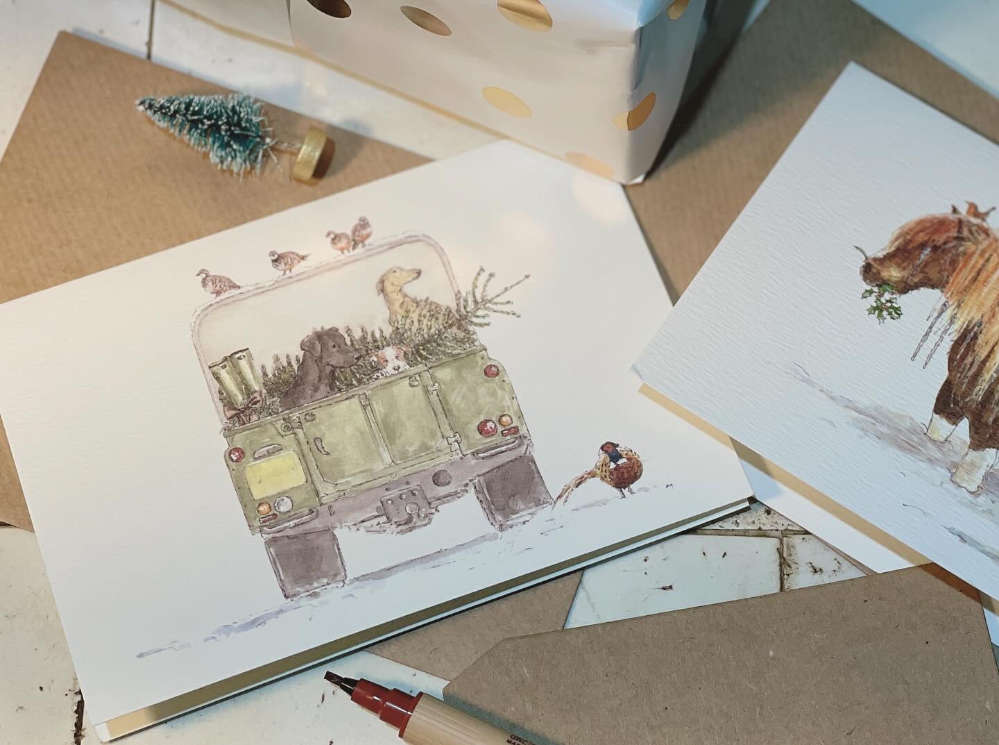 A couple of old favourites back in stock now
.
.
#countryliving #countrylife #countryart #inspiredbynature #countrydecor #countryhomesandinteriors #countrygarden #art #illustration #wildlifeart #animalart #prints #cards #greetingscards #countryside #farmlife #houseinthecountry #dogs #horse #illustrator #artist #petportraits #countryhome #painting #watercolours #christmascard #landrover
