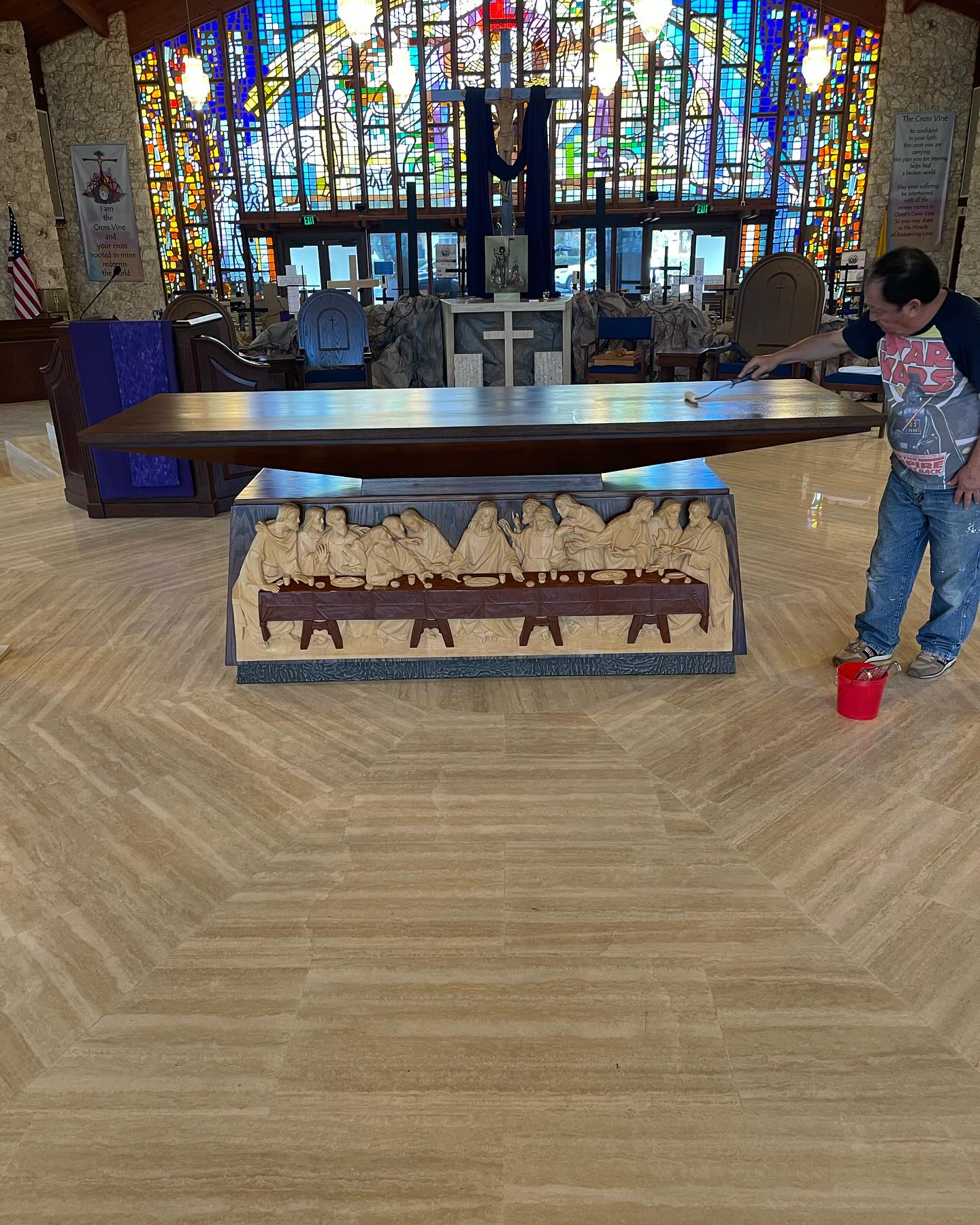 A recent stain project to match new church furniture while adding a nice highlight to a hand-carved Italian Altar.
➡️swipe to see the progress! 🙏
#altar #catholicchurch #catholic #stain #handcarved #archdioceseofmiami #adom #catholicism #nativity #holylandartcompany #liturgicalrenovation