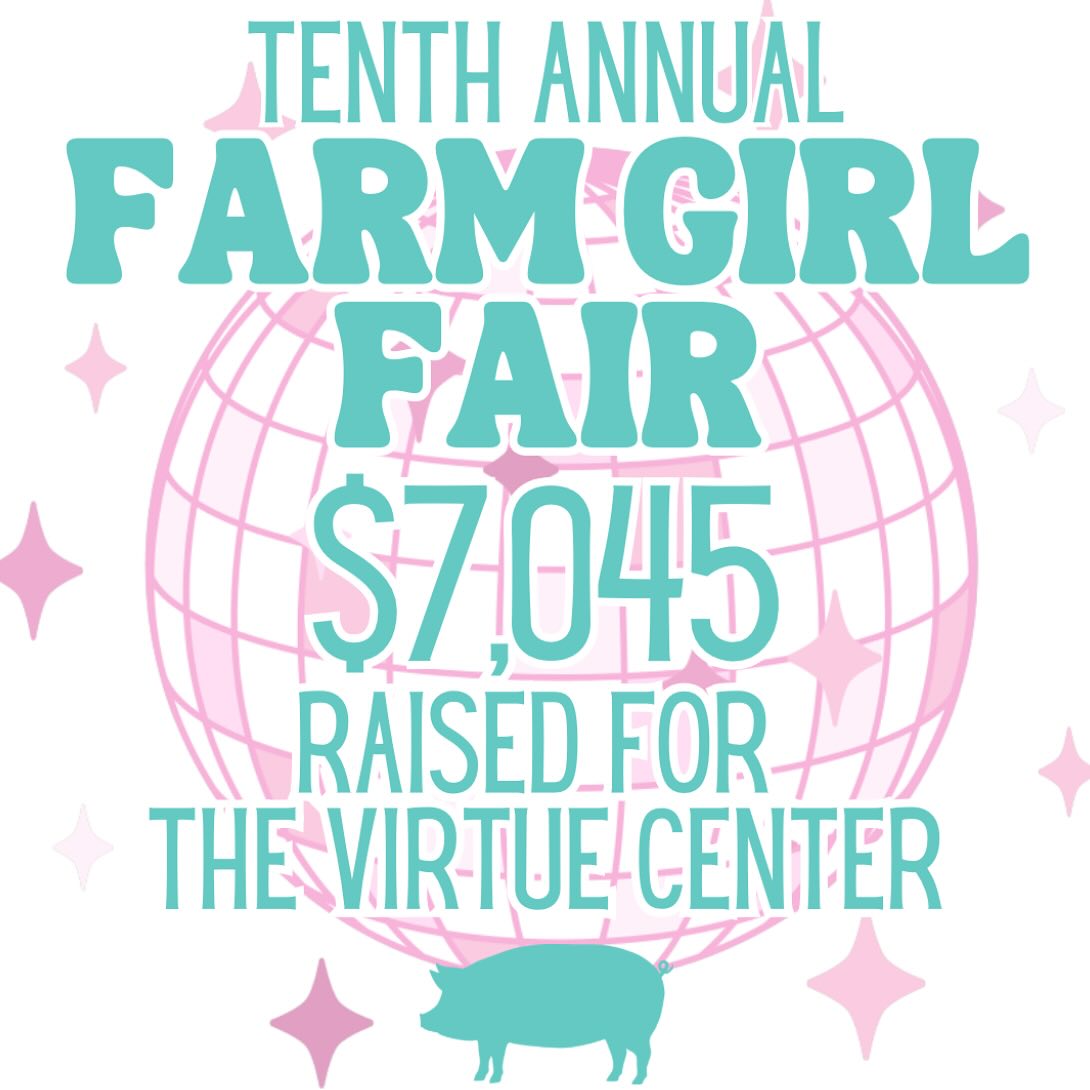 It's so hard to believe it's the end of a decade! Farm Girl Fair is so excited and grateful to benefit @thevirtuecenter. A very special thanks to everyone who helped make our tenth year as magical as ever. So much effort, dreaming and dedication goes into making this day happen and it wouldn't happen without our talented vendors, hardworking volunteers, sweet friends and family, supportive community and a little pasture on a little farm. 💕 The Farm Girls