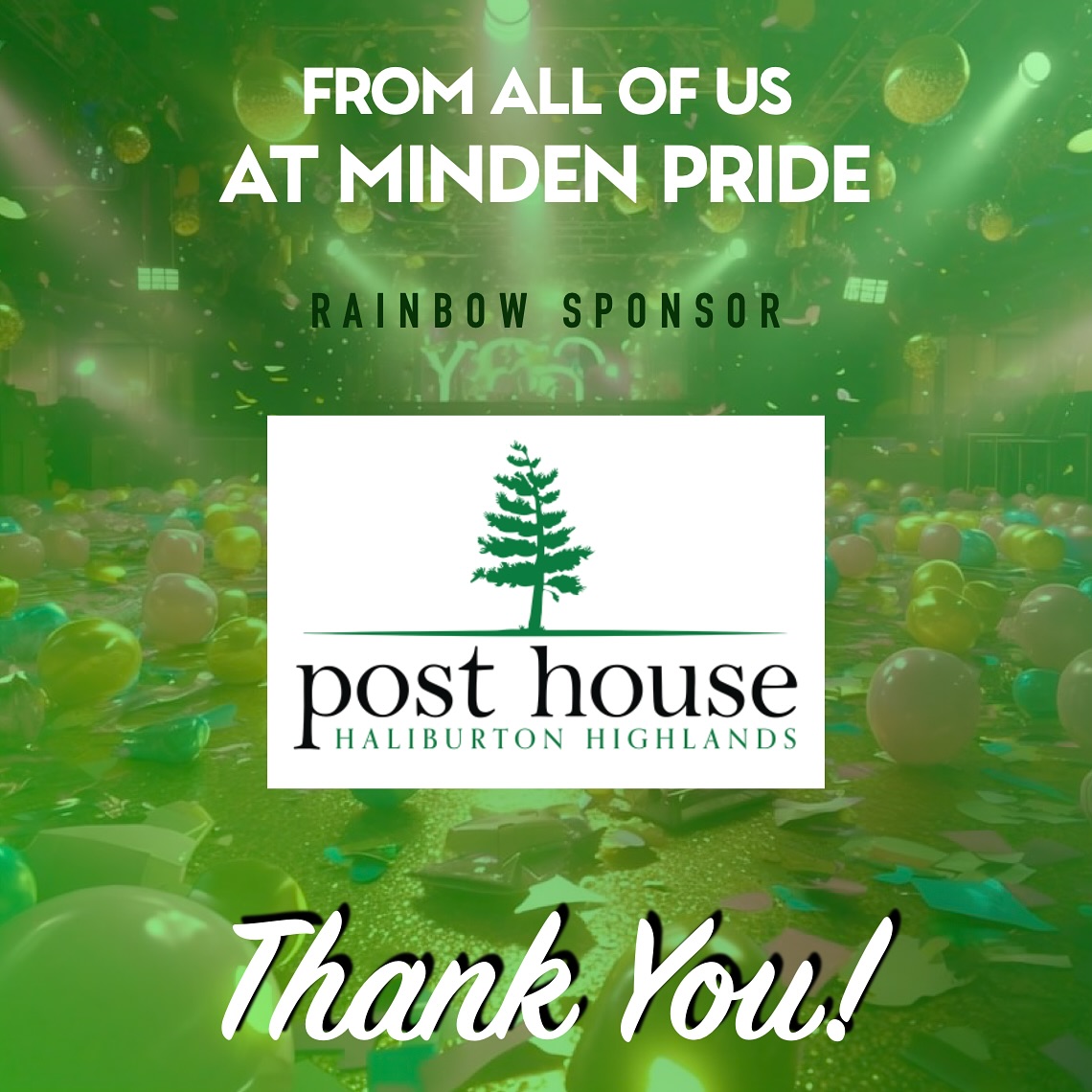 💚💚THANK YOU!! to our fabulous Rainbow Sponsor
The Post House💚💚
A picturesque resort on the shores of Kashagawigamog Lake, the Post House offers a hospitality experience like no other. Superb accommodation and exceptional fine dining await you. Book your visit today!
As a community-based, volunteer-driven non-profit, Minden Pride in the Haliburton Highlands relies on the support of our generous sponsors to fund our year-round programming and community events.
Everyone at Minden Pride is grateful for the generous support from our friends at The Post House.
@haliburtonposthouse Thank You!